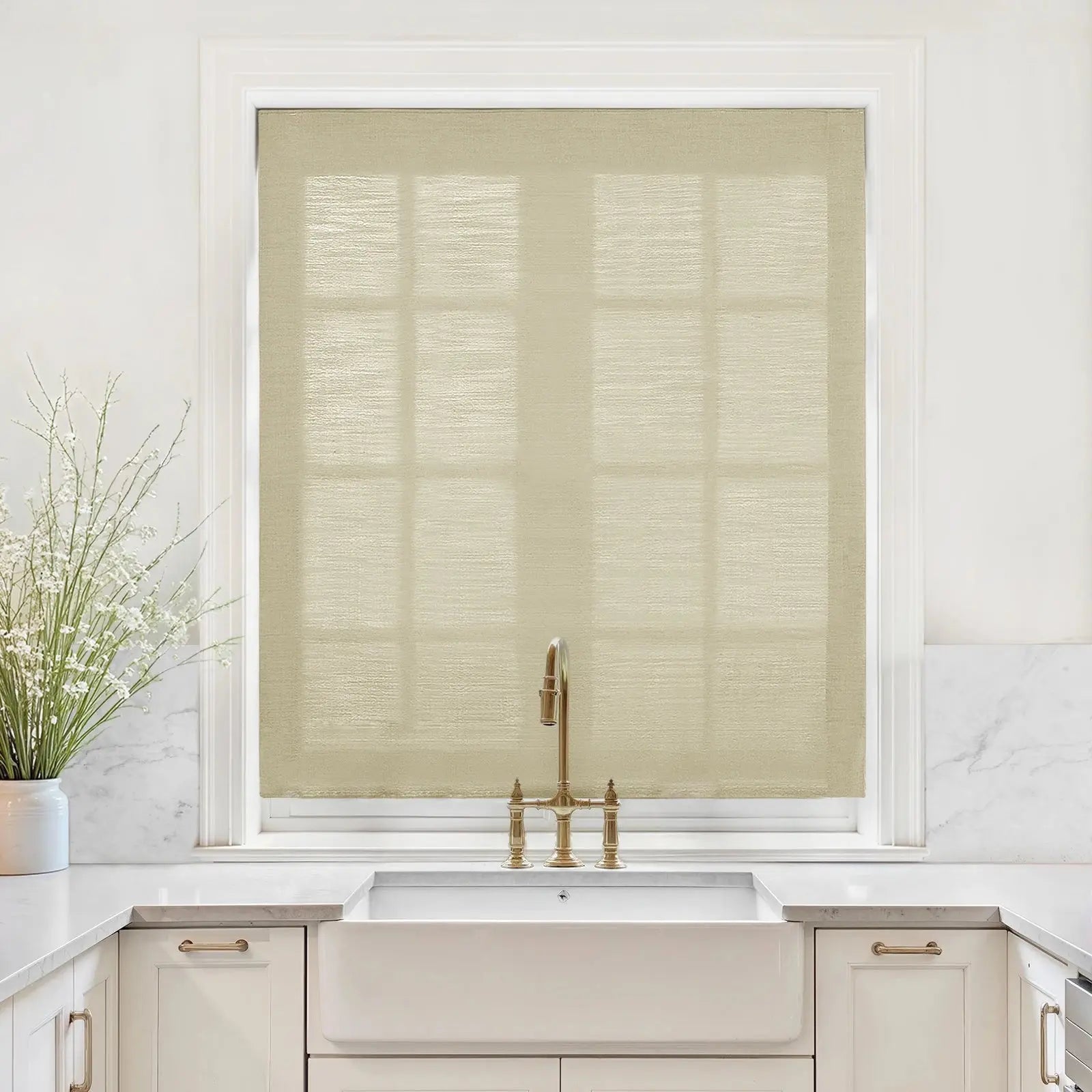 Custom Relaxed Roman Shades Cord Lift -TWOPAGES