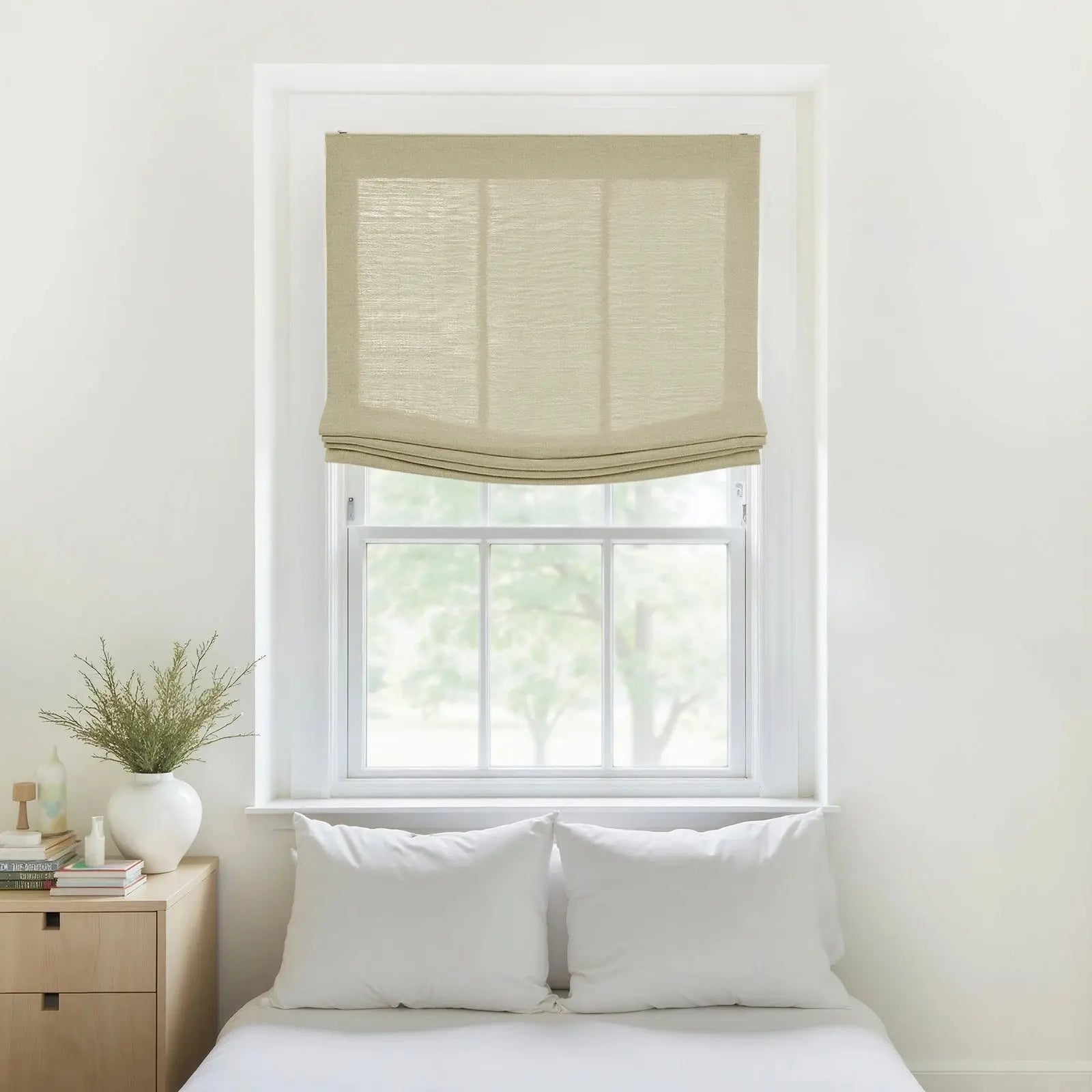 Custom Relaxed Roman Shades Cord Lift -TWOPAGES