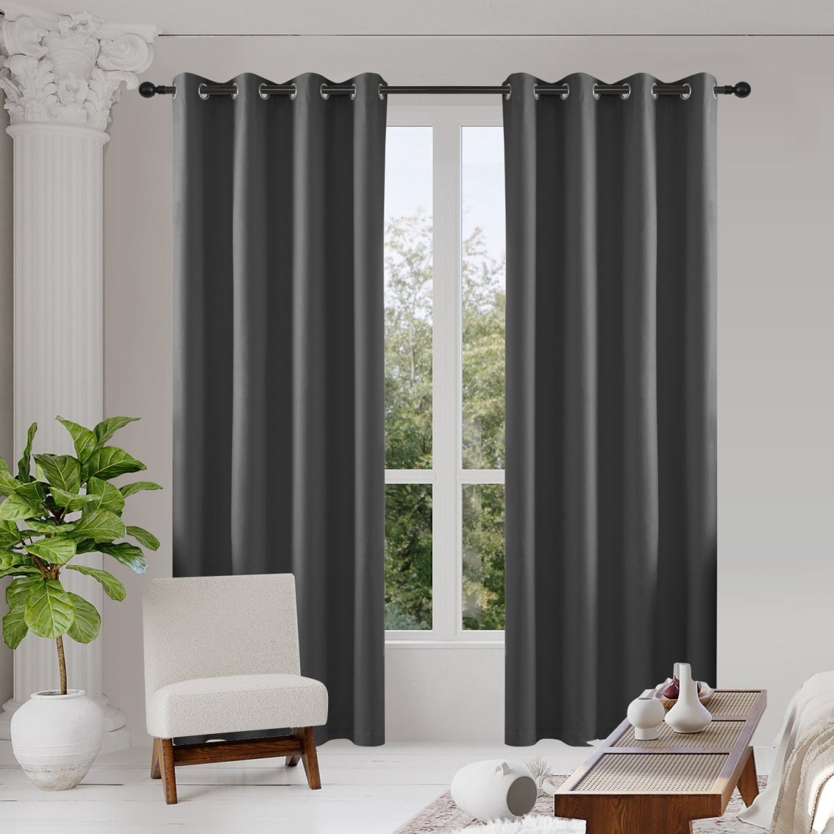 Joydeco Blackout Curtains 2 Panels Set, featuring thermal insulated long curtains Beige Curtains