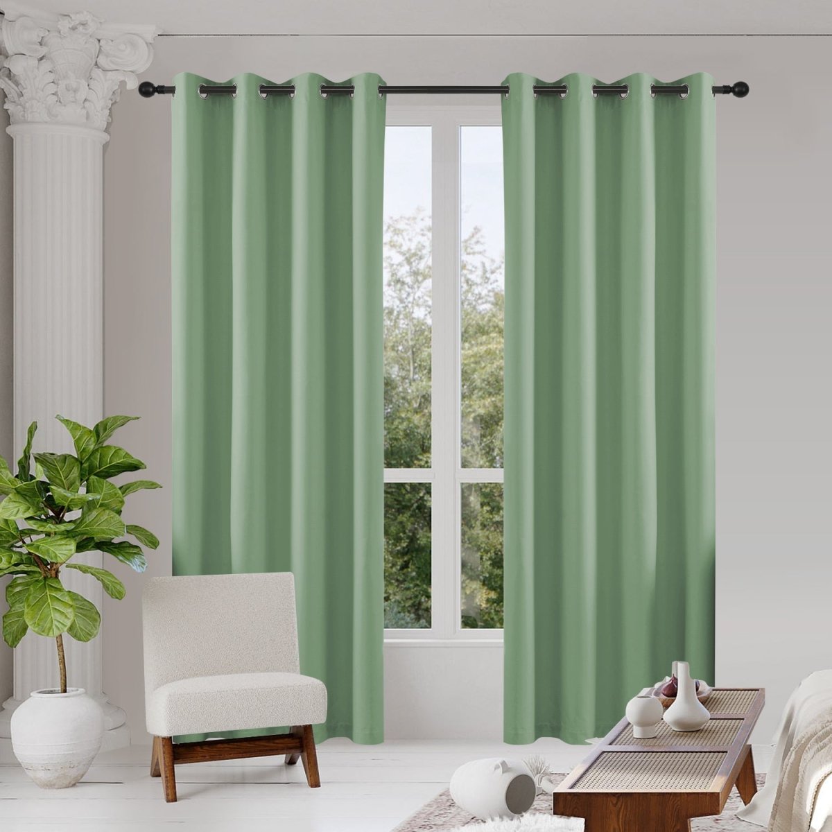 Joydeco Blackout Curtains 2 Panels Set, featuring thermal insulated long curtains Beige Curtains