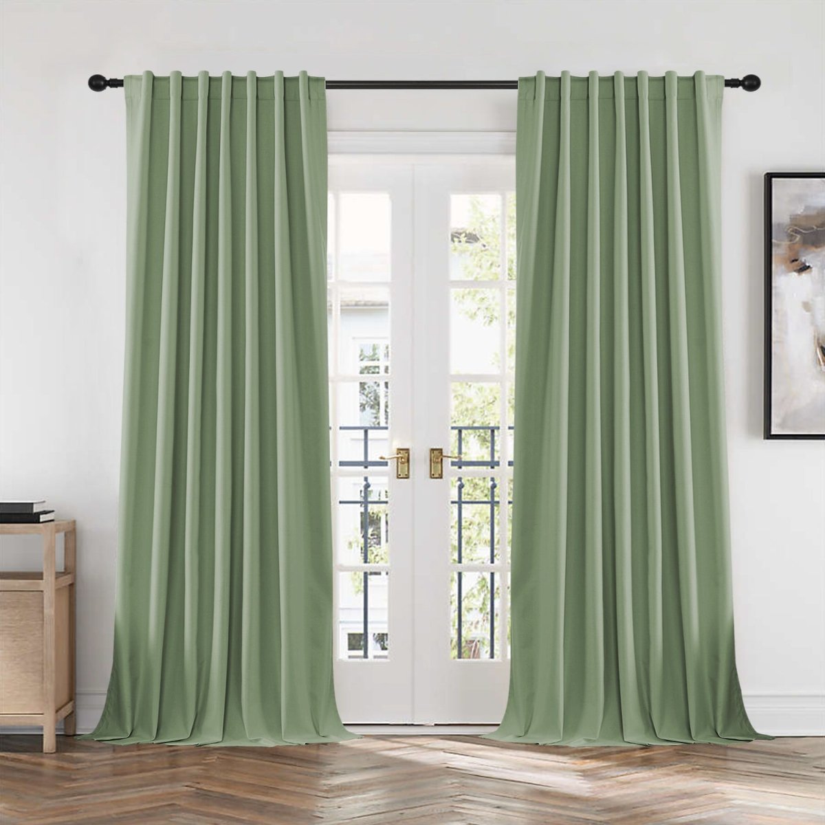Joydeco Blackout Curtains 2 Panels Set, featuring thermal insulated long curtains Dark Beige Curtains