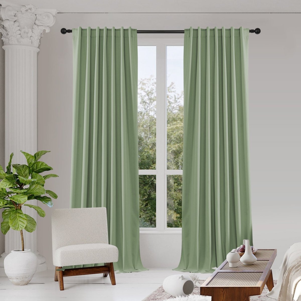 Joydeco Blackout Curtains 2 Panels Set, featuring thermal insulated long curtains Dark Beige Curtains