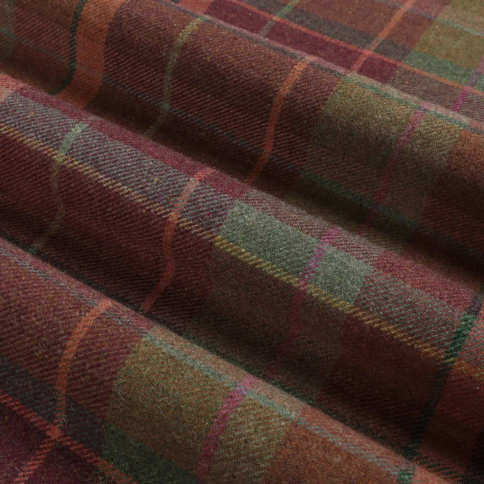 Karin Plaid Pure Wool Thermal Roman Shade Cordless