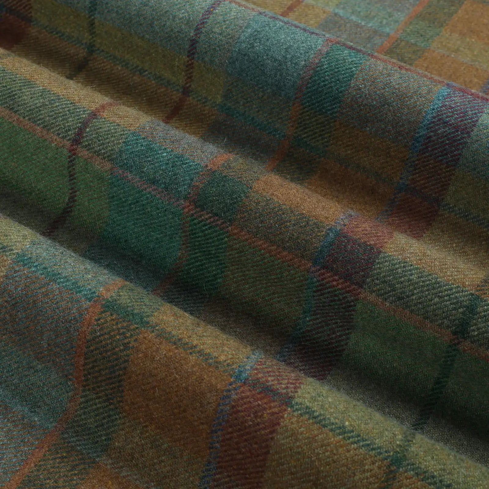 Karin Plaid Pure Wool Thermal Roman Shade Cordless