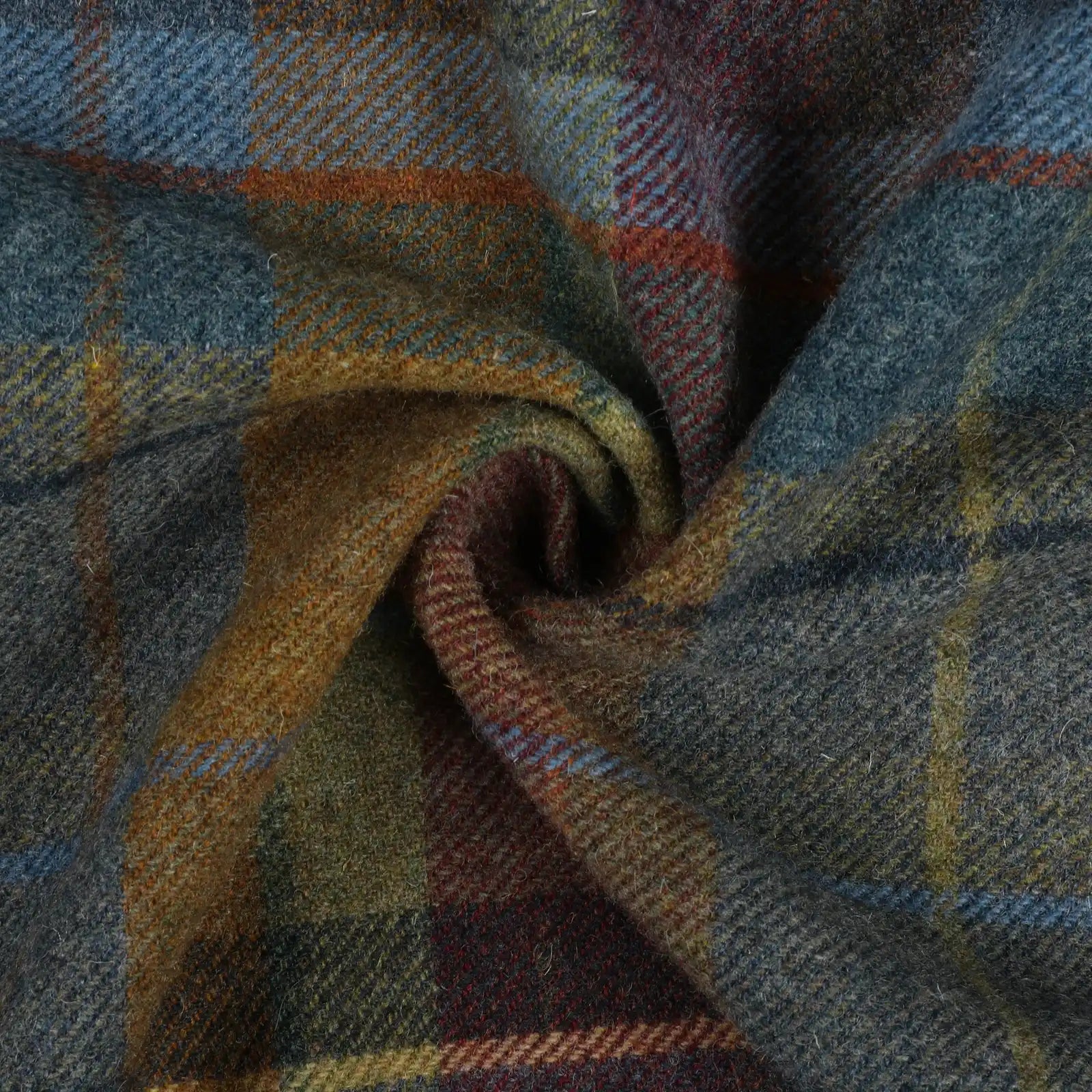 Karin Plaid Pure Wool Thermal Roman Shade Cordless