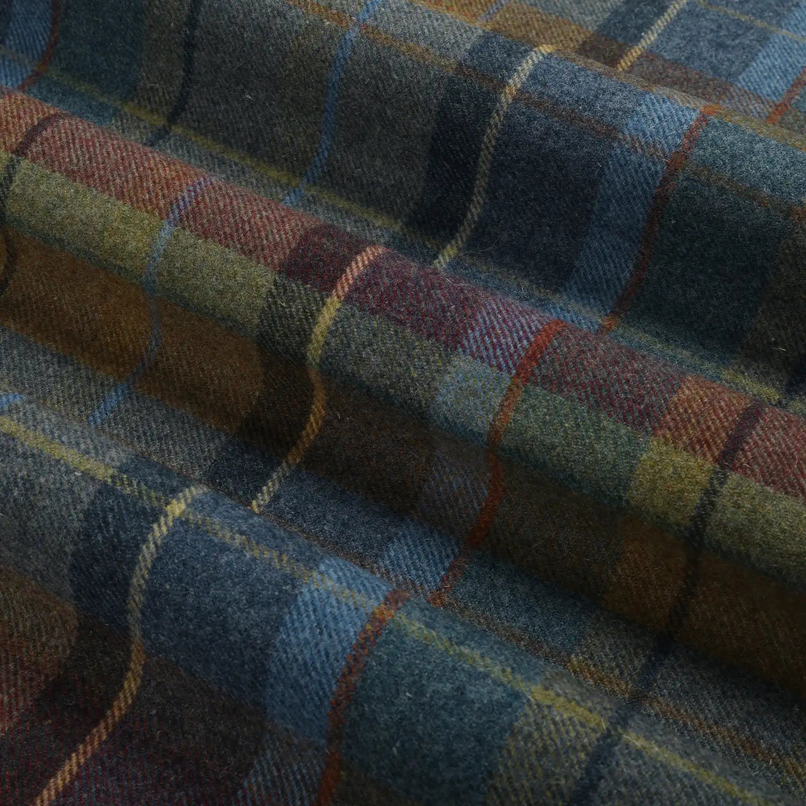 Karin Plaid Pure Wool Thermal Roman Shade Cordless