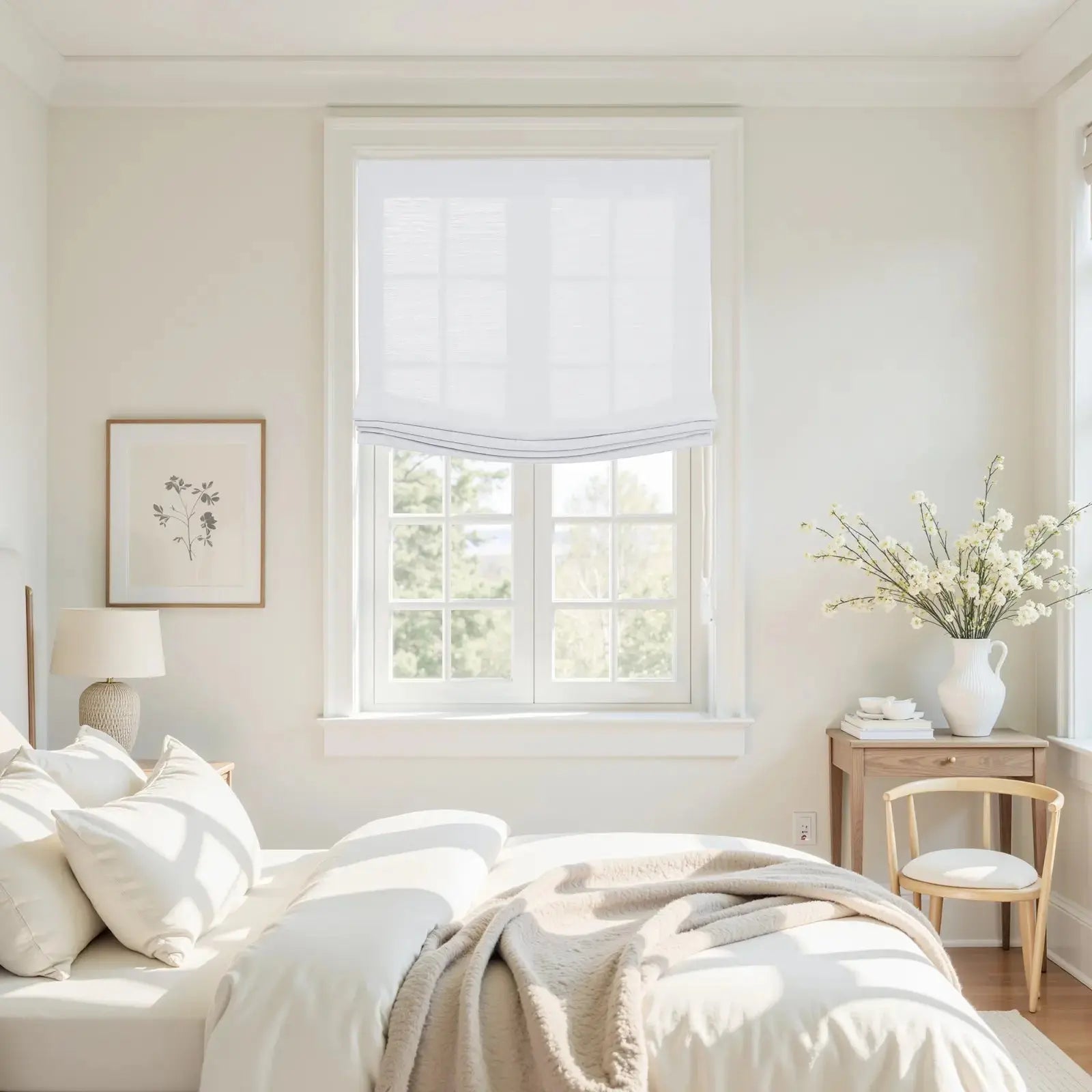 Custom Relaxed Roman Shades Cord Lift -TWOPAGES