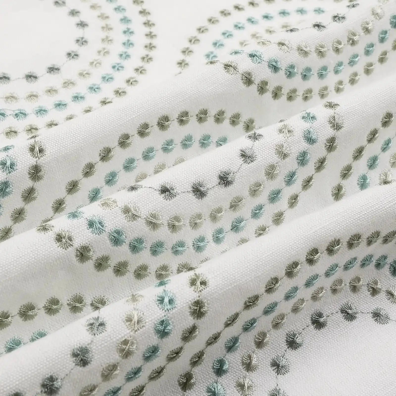 linen cotton embroidered pleated drapery for elegant insulated style