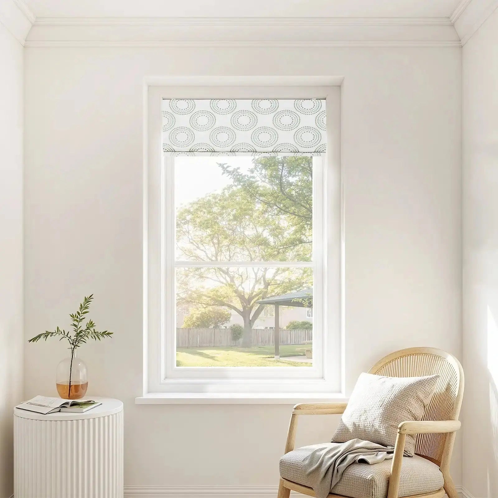 Linnea Linen Cotton Embroidered Roman Shade Cordless -TWOPAGES