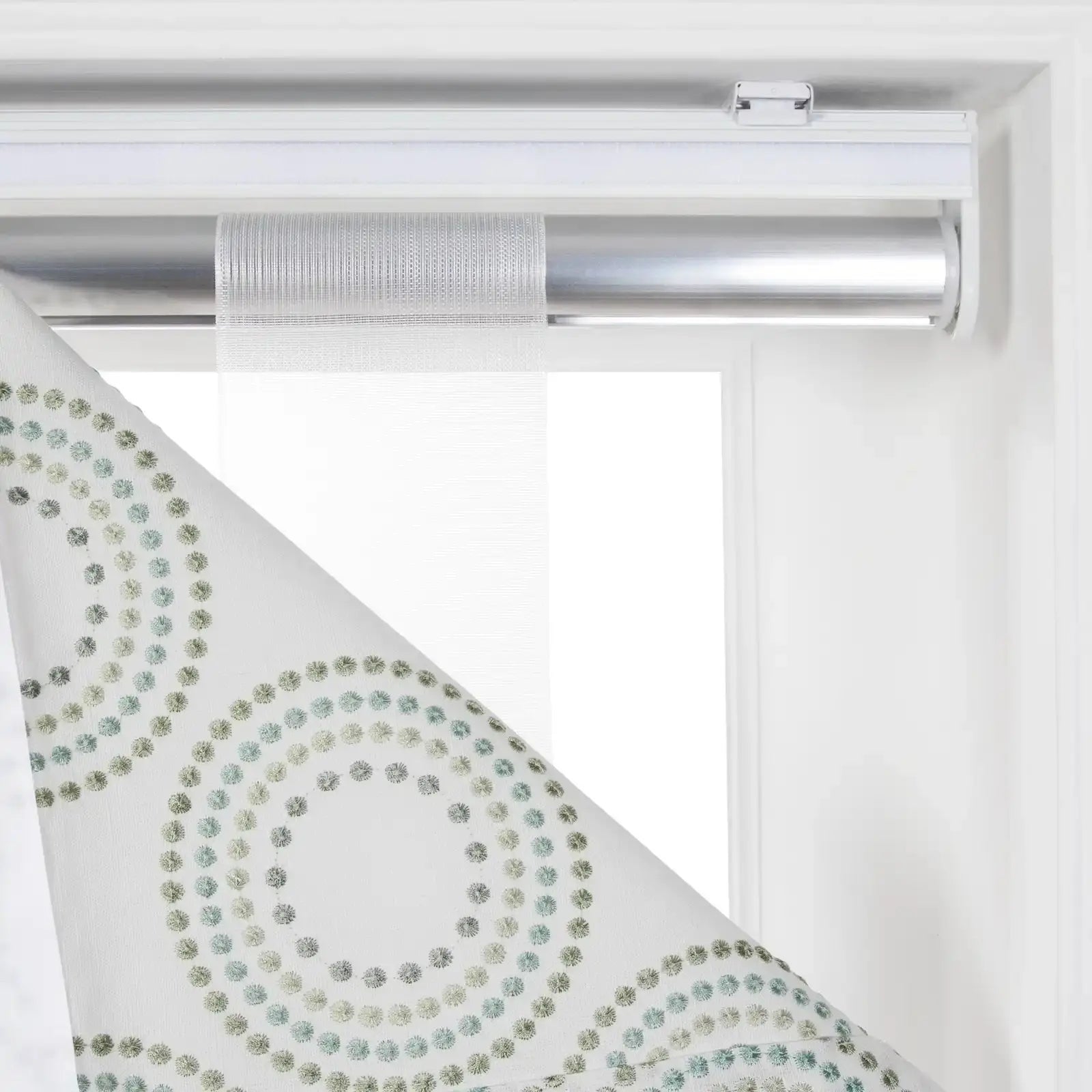 Linnea Linen Cotton Embroidered Roman Shade Cordless -TWOPAGES