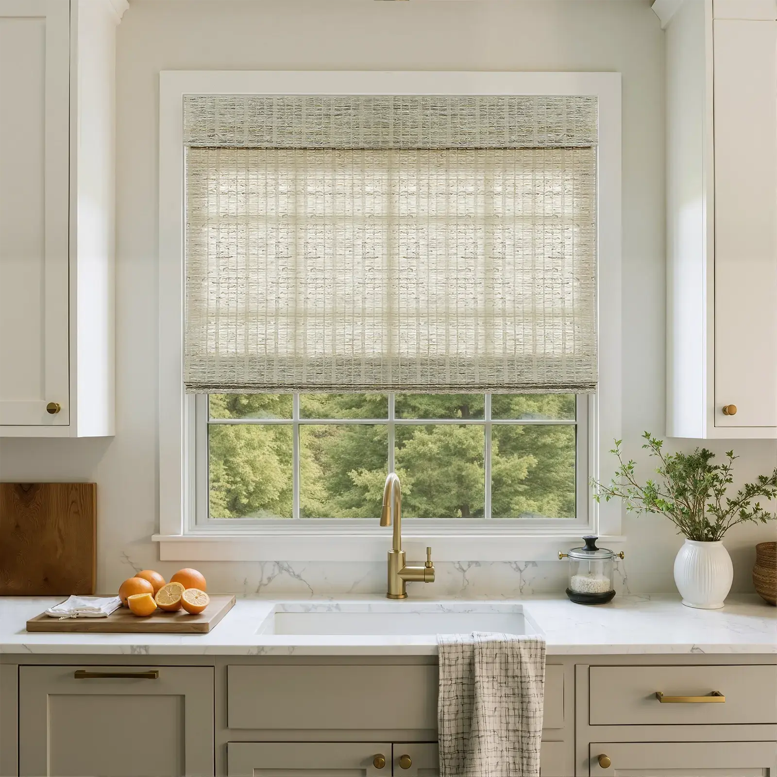 Natural Jute Bamboo Woven Shade - Straw -TWOPAGES CURTAINS