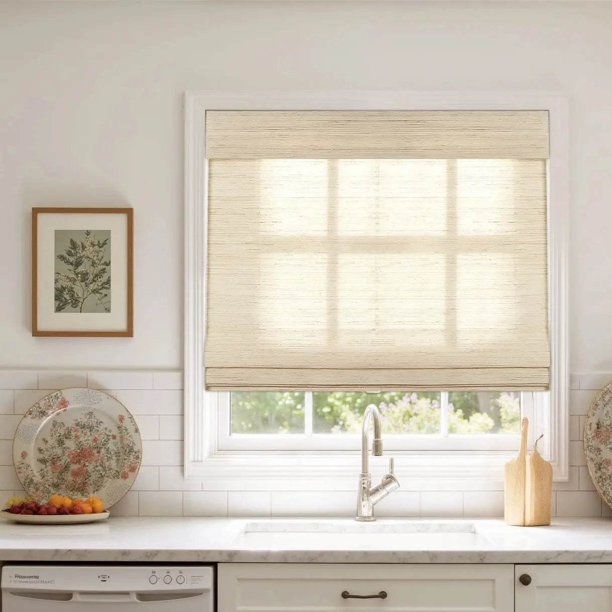 Natural Ramie Bamboo Woven Shade - Cashew -TWOPAGES CURTAINS