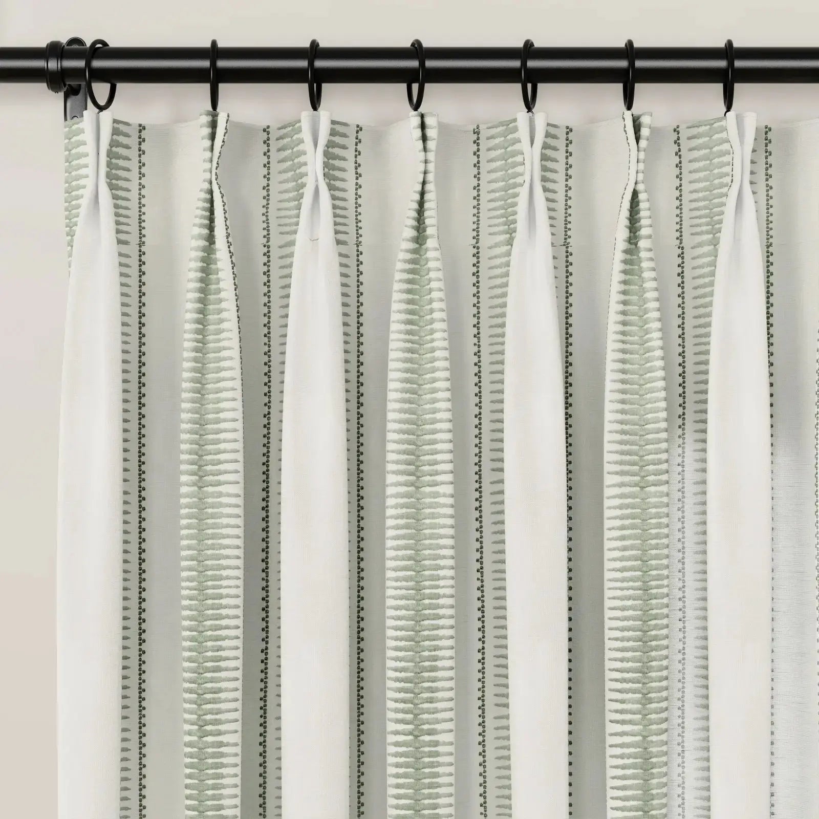 linen cotton embroidered pleated drapery for elegant insulated style