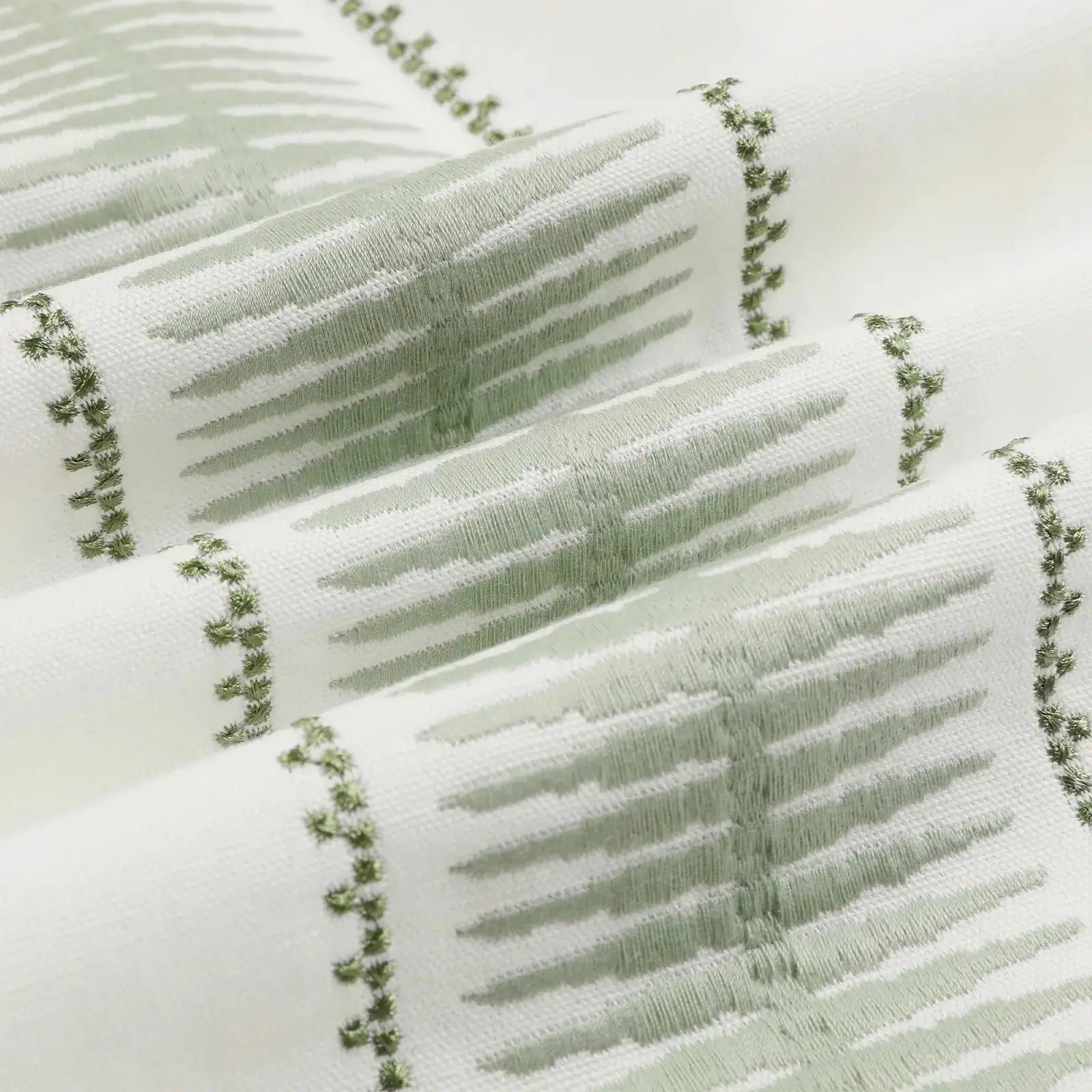 linen cotton embroidered pleated drapery for elegant insulated style