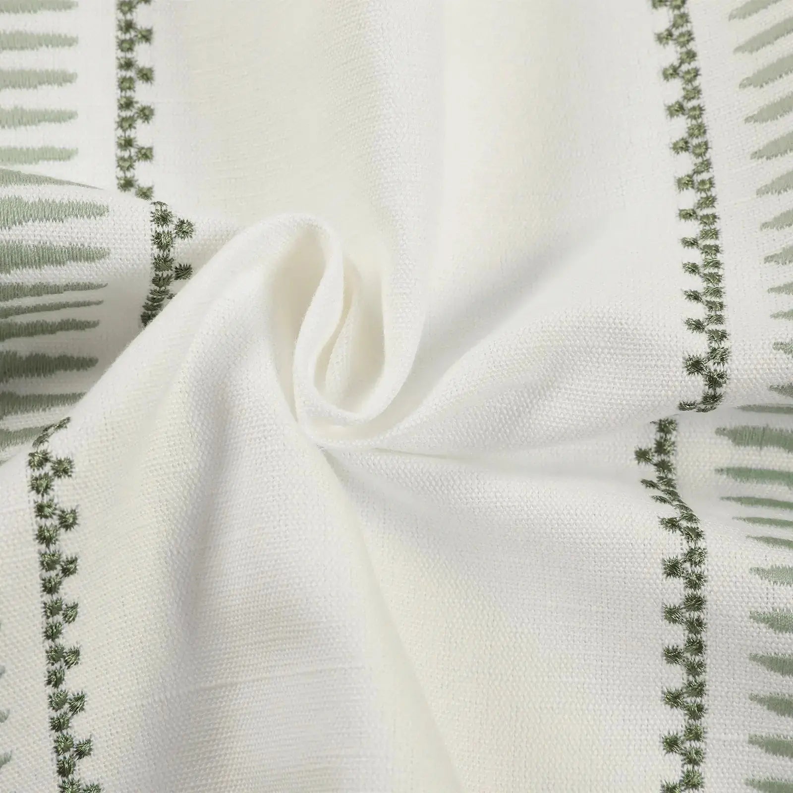 linen cotton embroidered pleated drapery for elegant insulated style