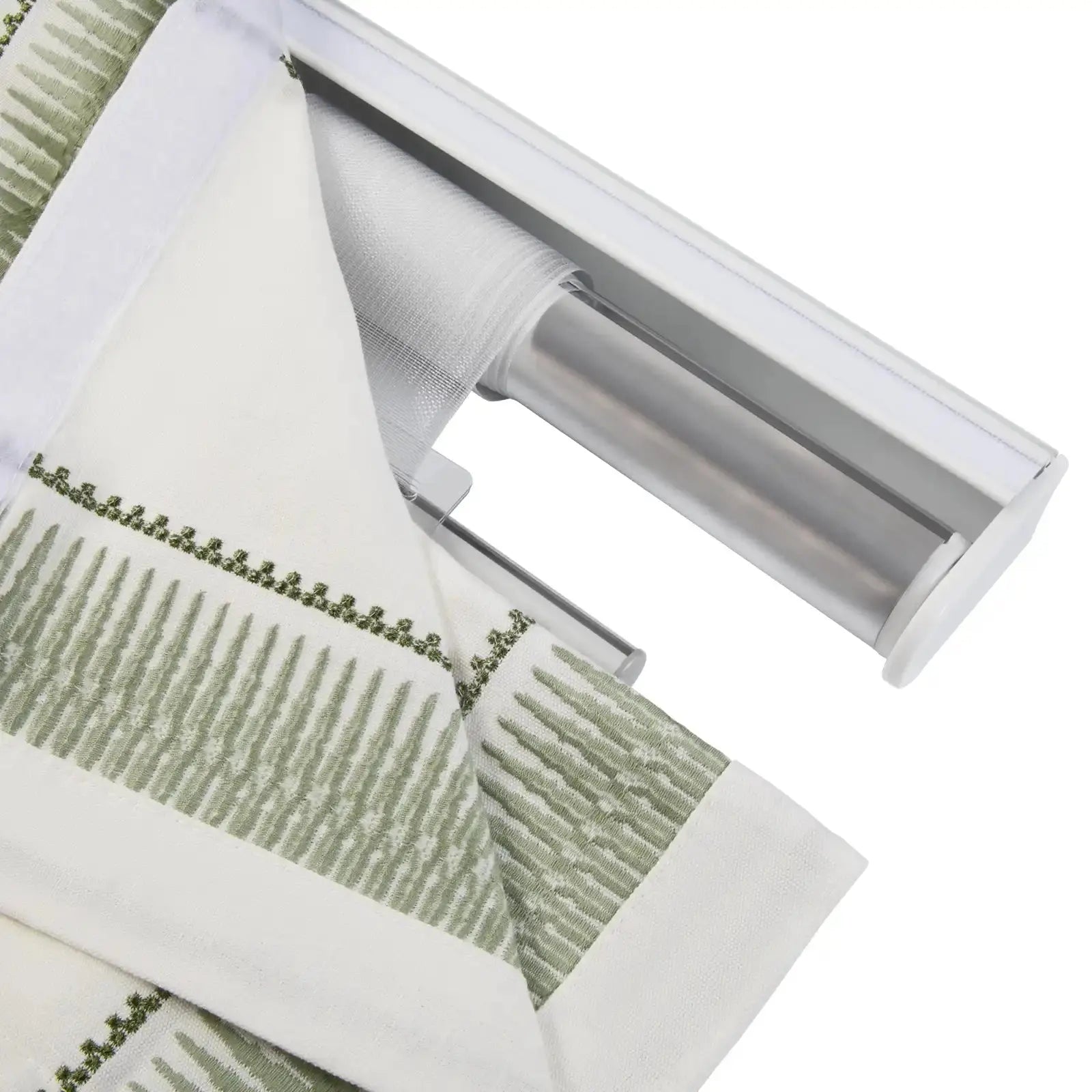 Linnea Linen Cotton Embroidered Roman Shade Cordless -TWOPAGES