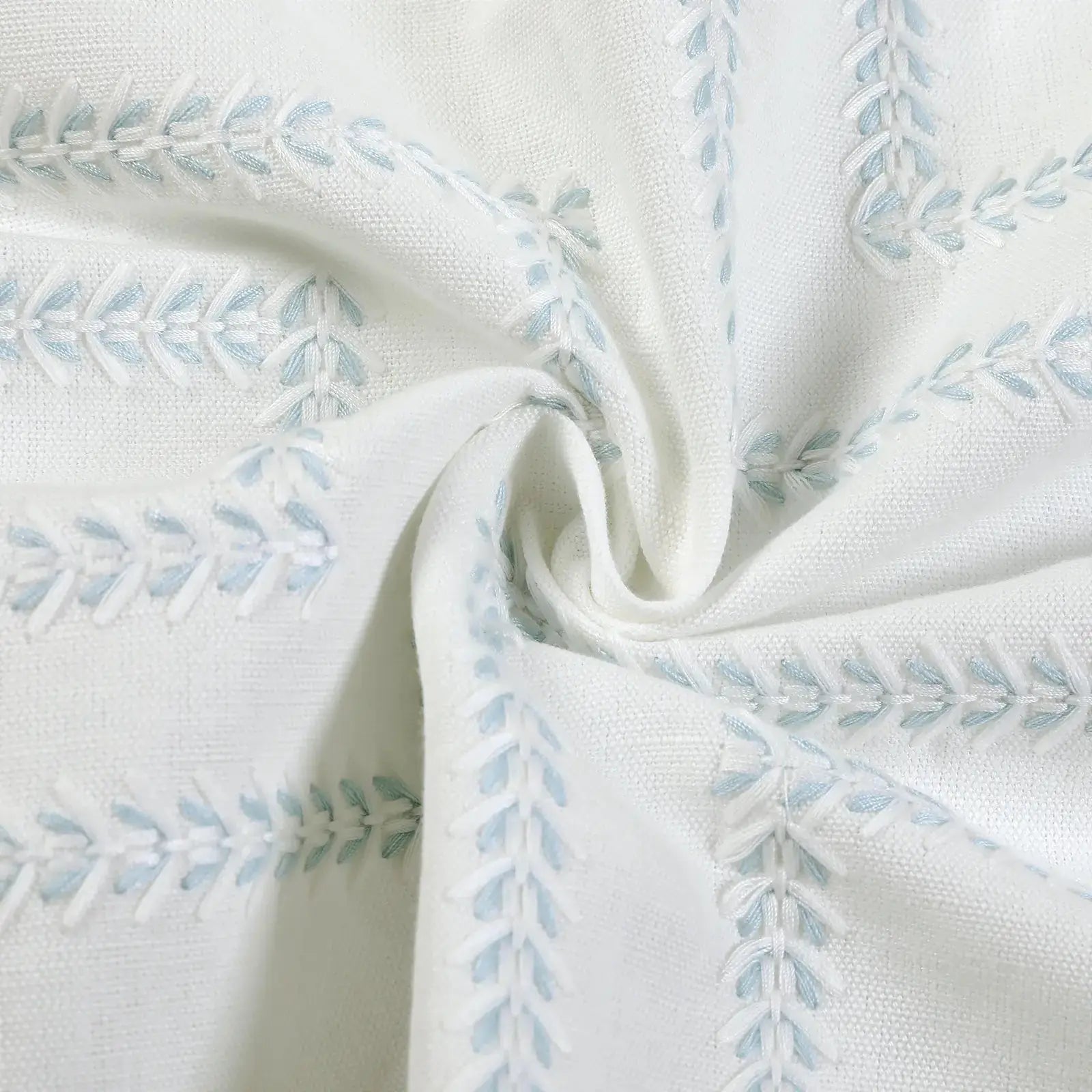 linen cotton embroidered pleated drapery for elegant insulated style