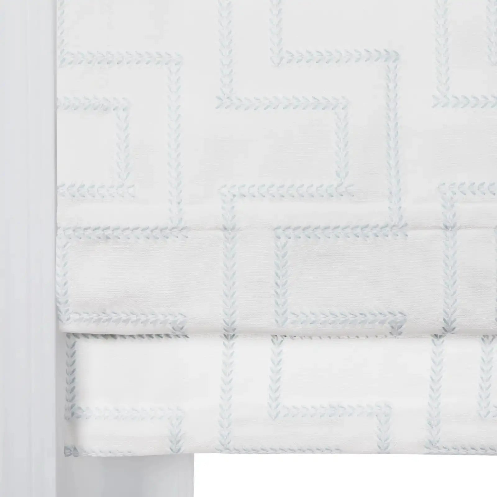 Linnea Linen Cotton Embroidered Roman Shade Cordless -TWOPAGES