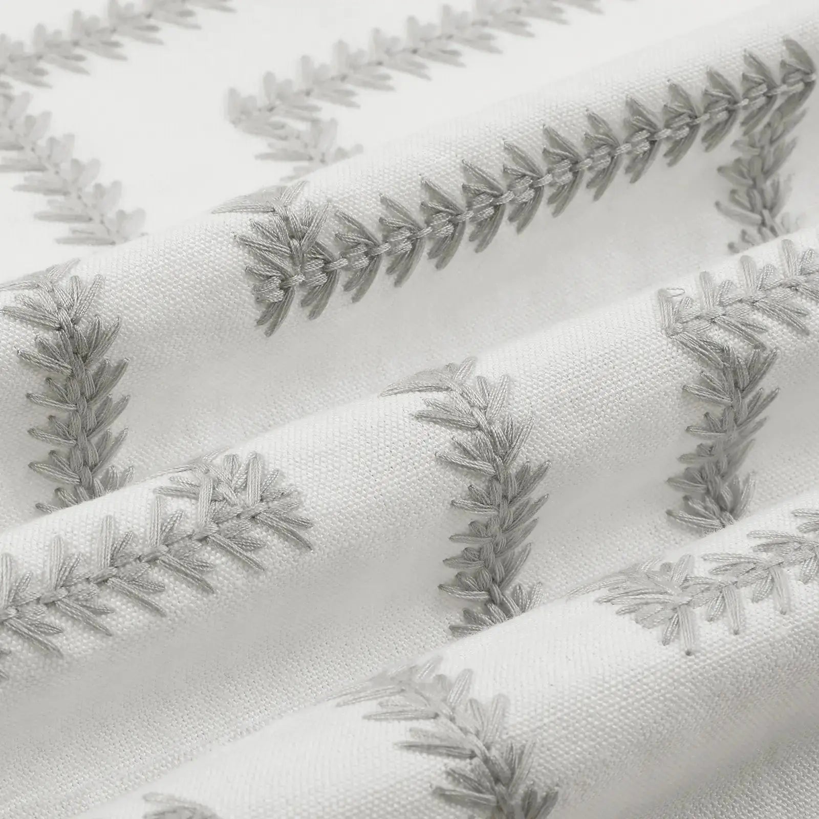 linen cotton embroidered pleated drapery for elegant insulated style