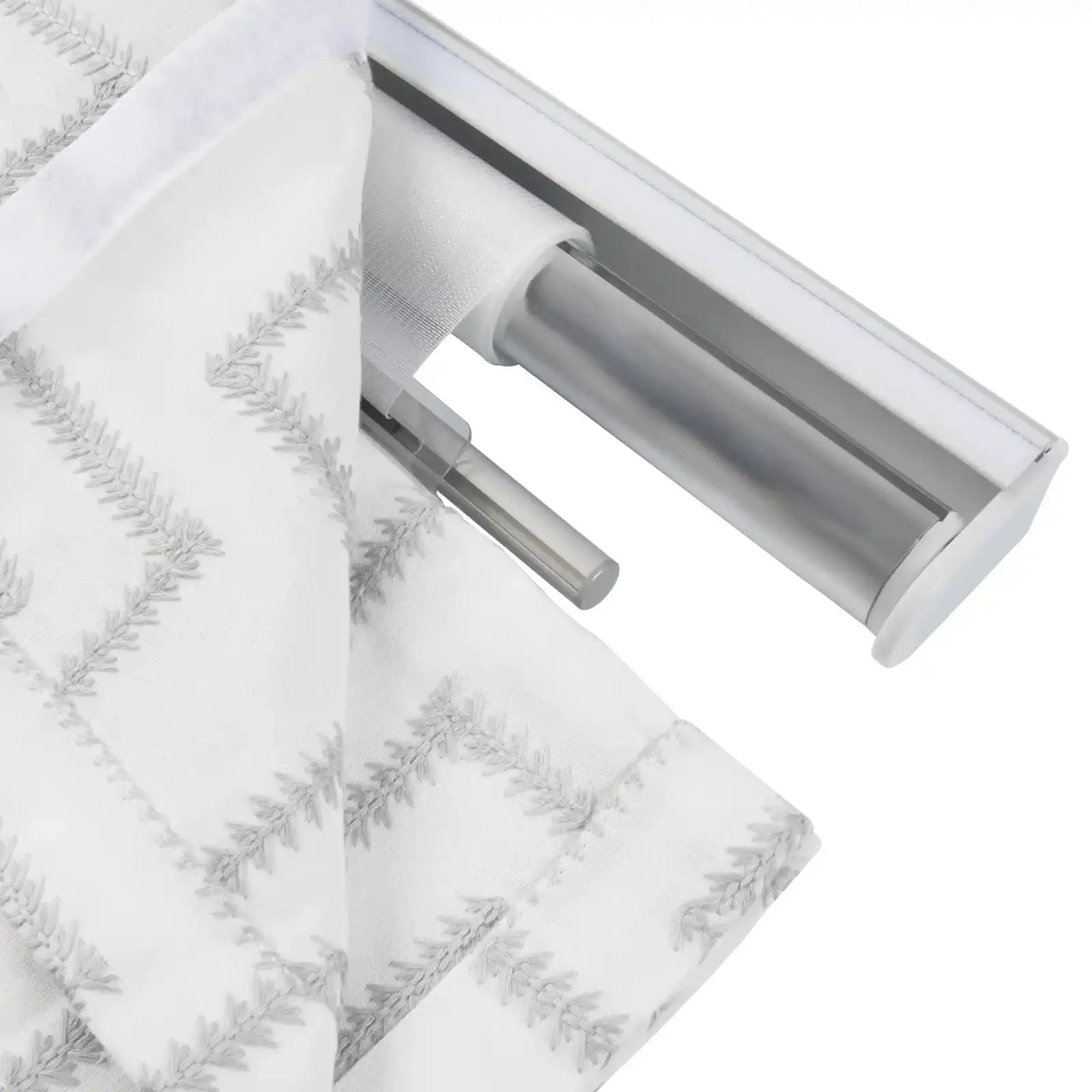 Linnea Linen Cotton Embroidered Roman Shade Cordless -TWOPAGES