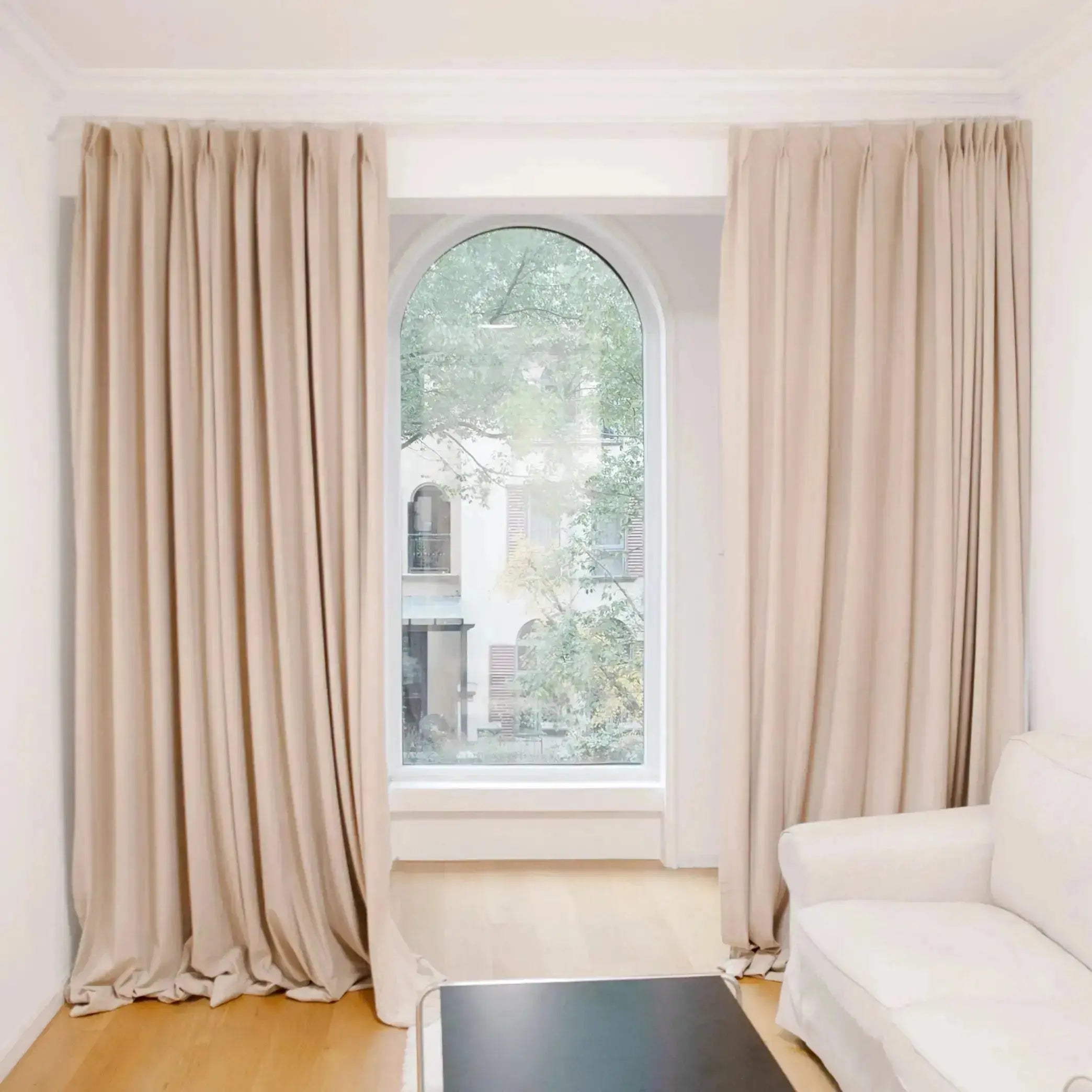 Premium velvet pleated drapery for elegant insulated interiors