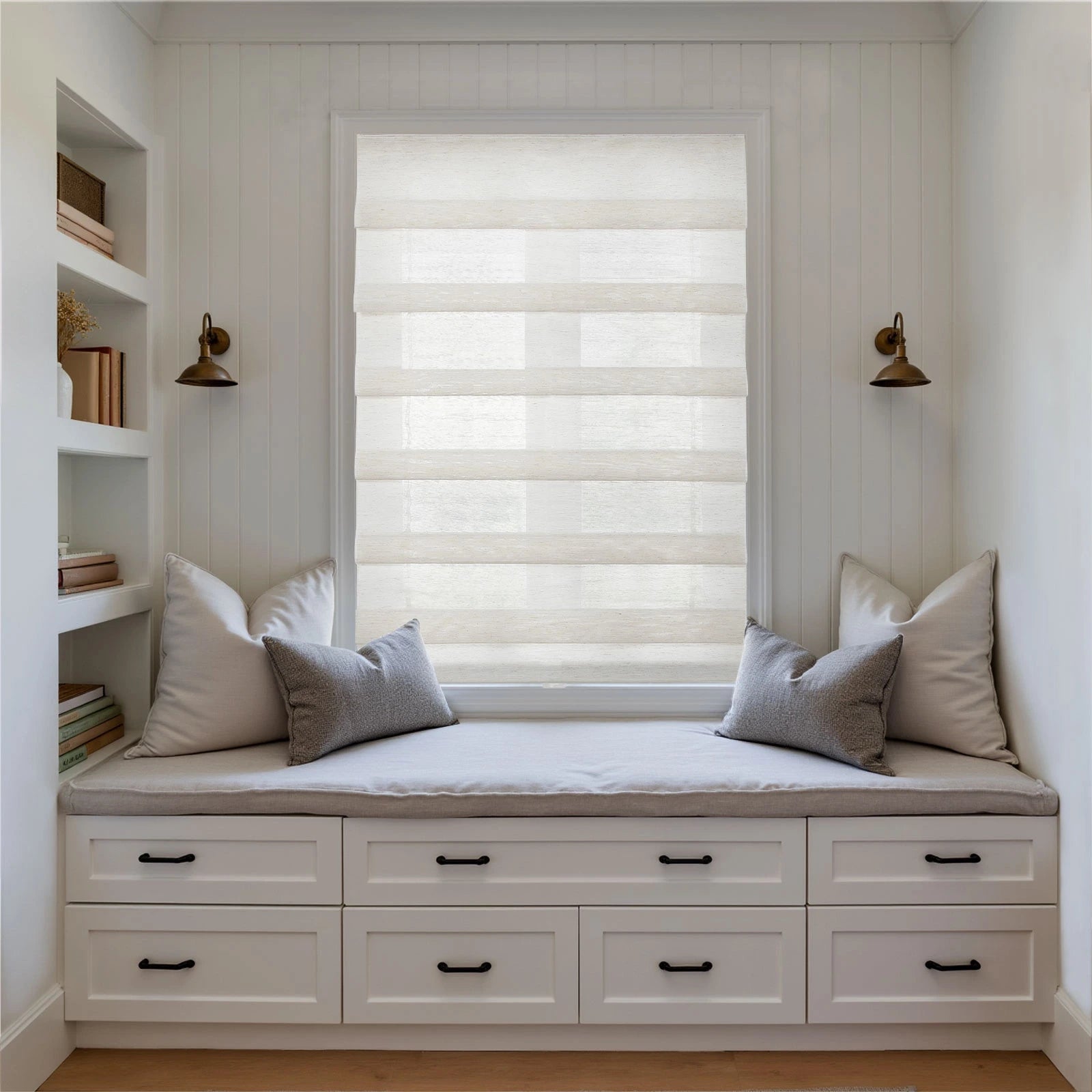 Soft Fold Sheer Roman Shades Cordless