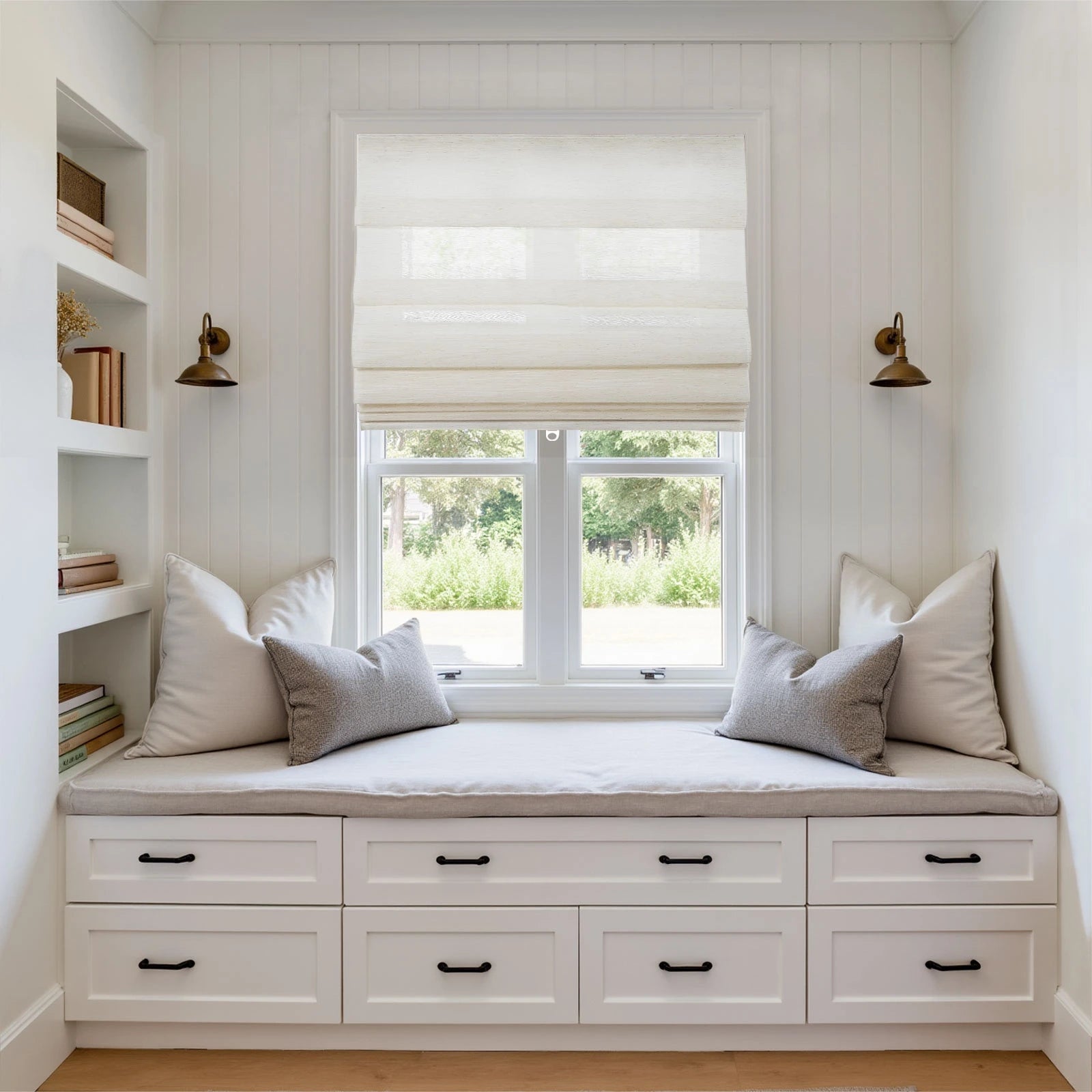 Soft Fold Sheer Roman Shades Cordless