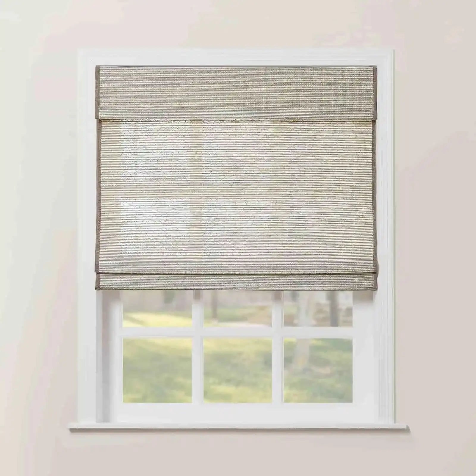 Rae Natural Ramie Flax Woven Wood Shades - Series C -TWOPAGES CURTAINS