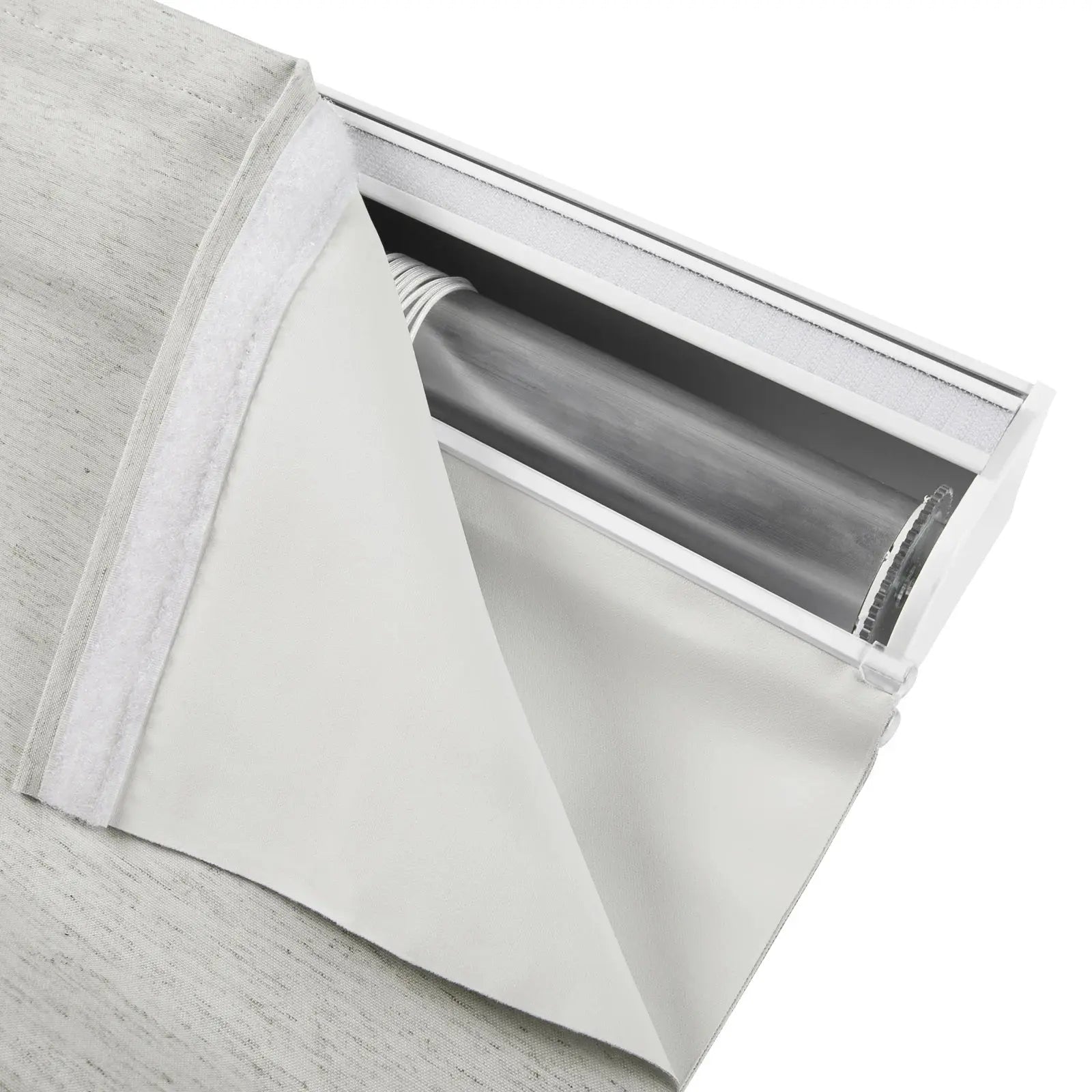 Alvin Motorized Linen Blackout Roman Shade -TWOPAGES