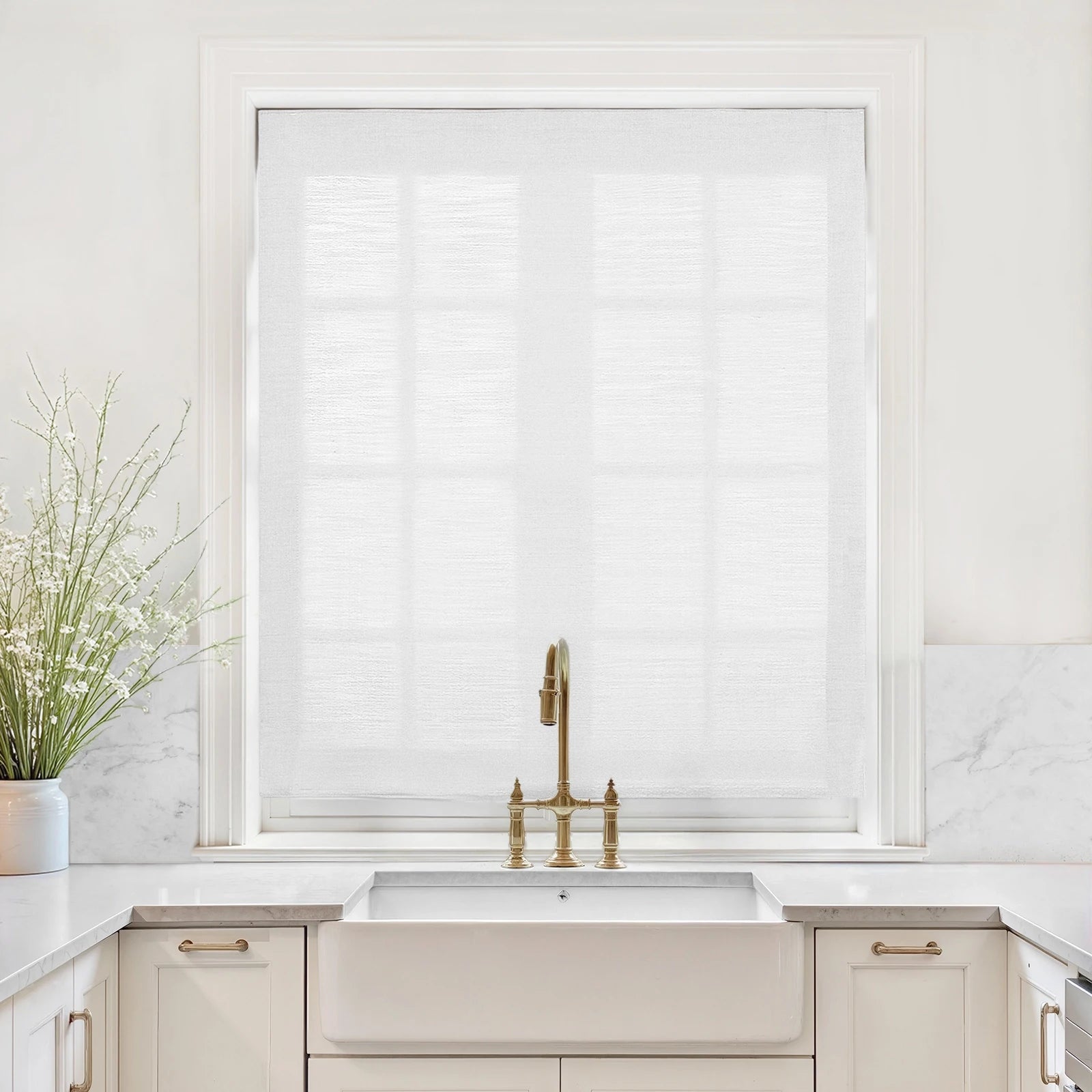 Custom Relaxed Roman Shades Cord Lift -TWOPAGES