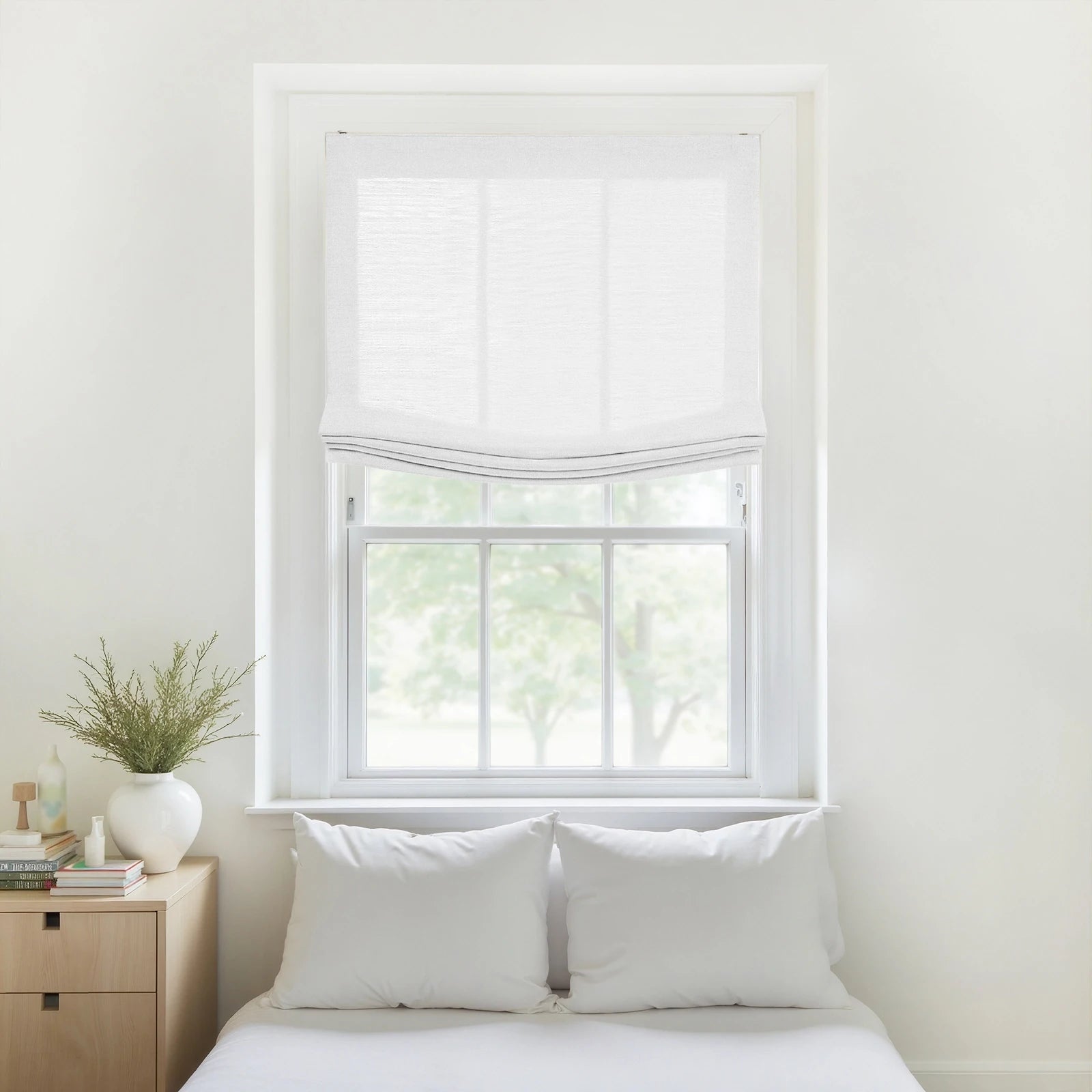 Custom Relaxed Roman Shades Cord Lift -TWOPAGES