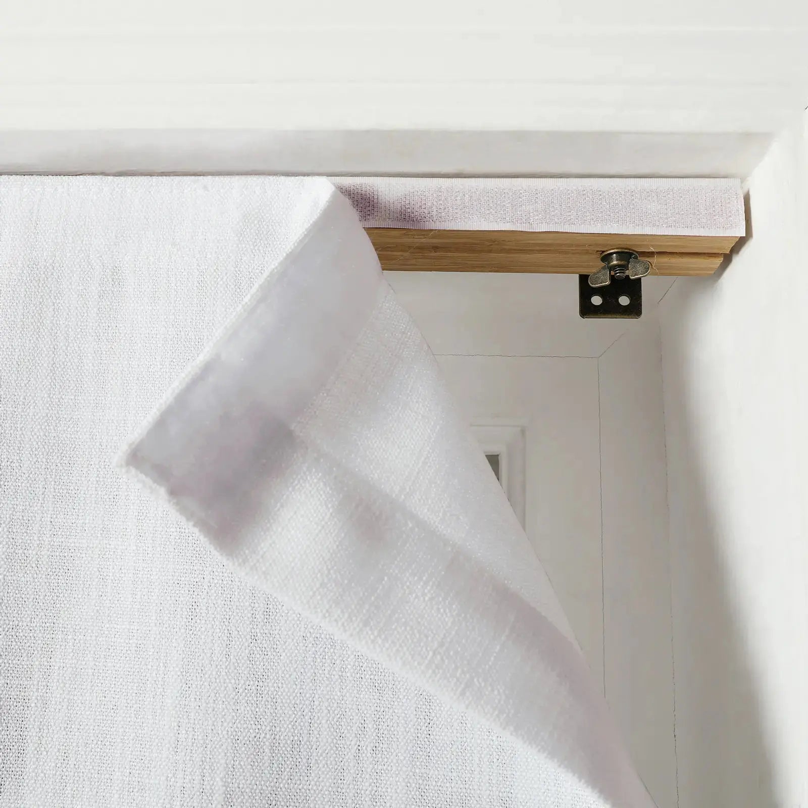 Liz Linen Blend Roman Shade Cordless - Wooden Headrail -TWOPAGES