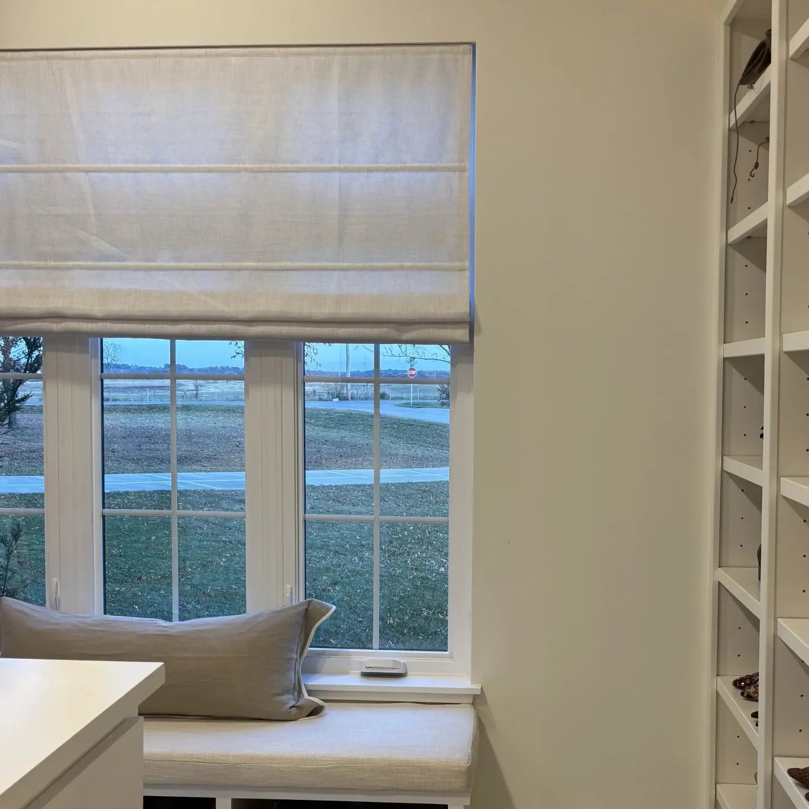 Custom Linen Roman Shade Cordless- -TWOPAGES