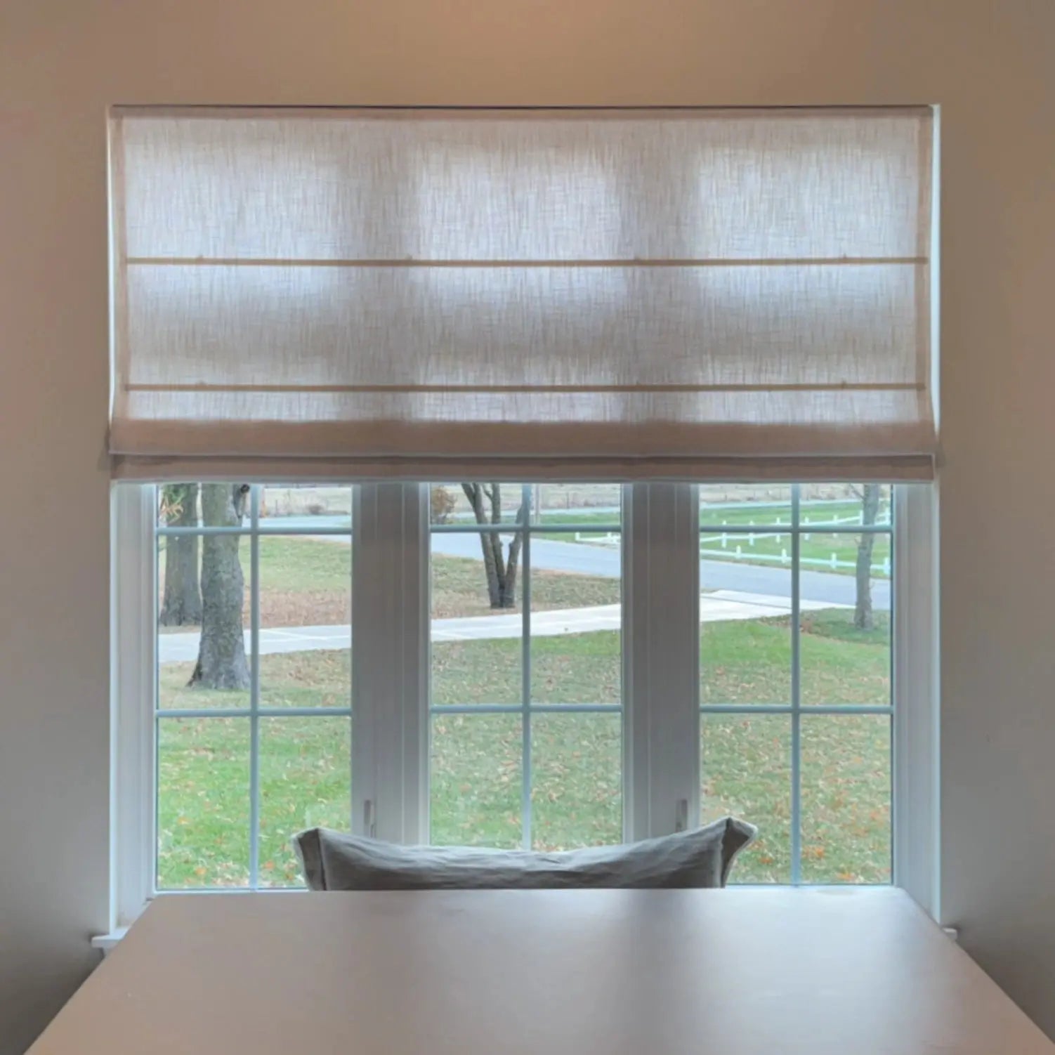 Custom Linen Roman Shade Cordless- -TWOPAGES