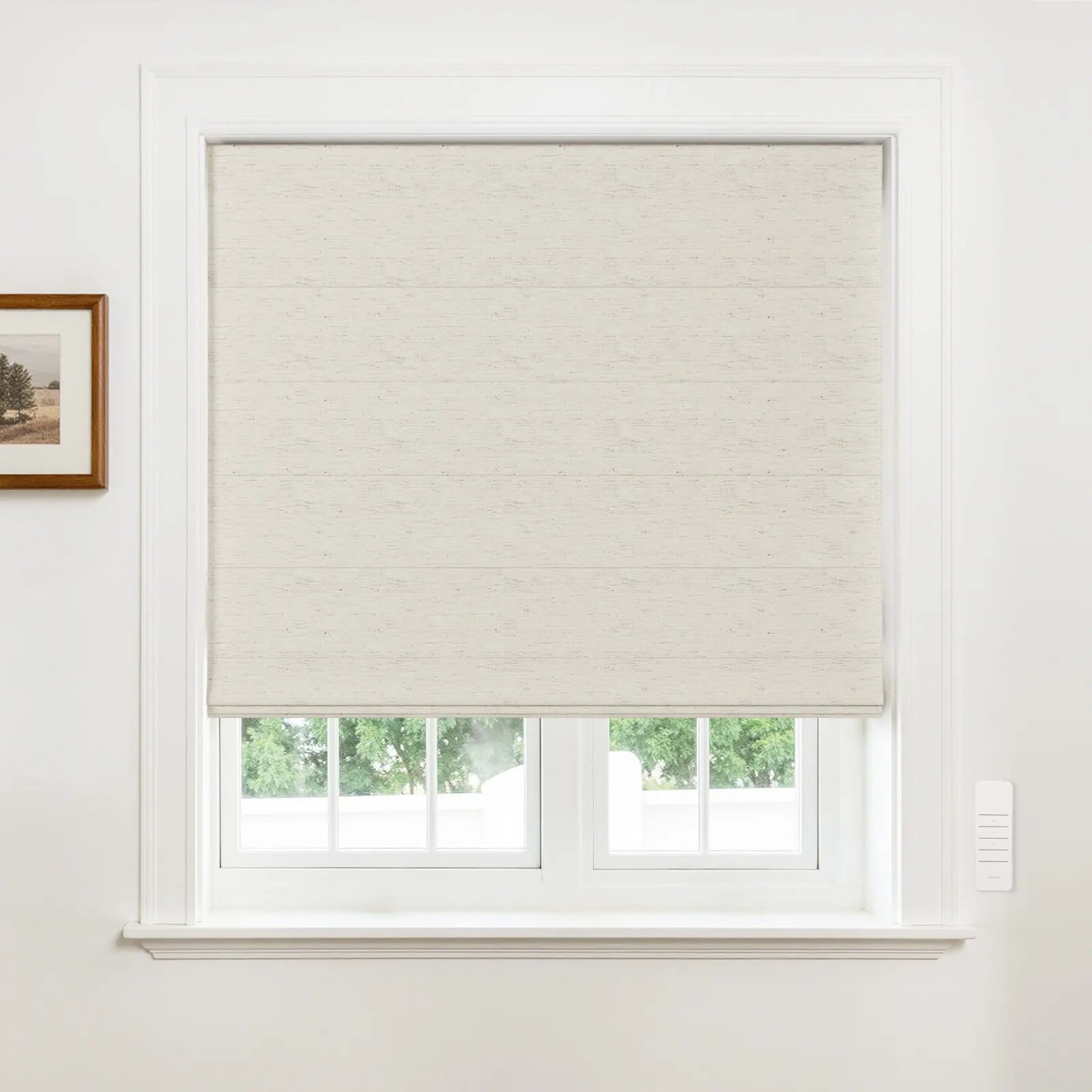 Alvin Motorized Linen Blackout Roller Shade -TWOPAGES