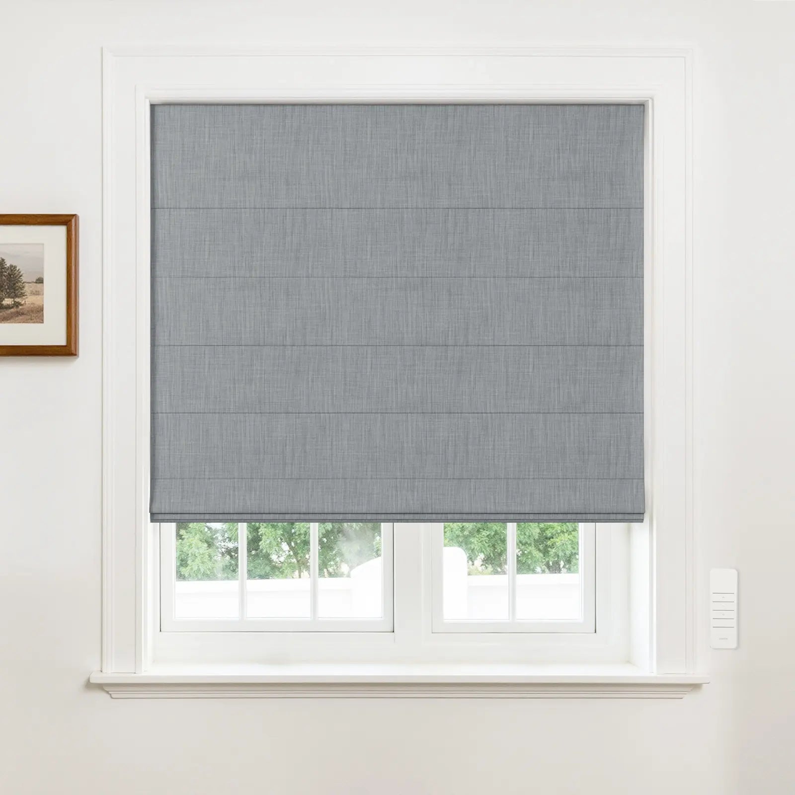 Alvin Motorized Linen Blackout Roller Shade -TWOPAGES