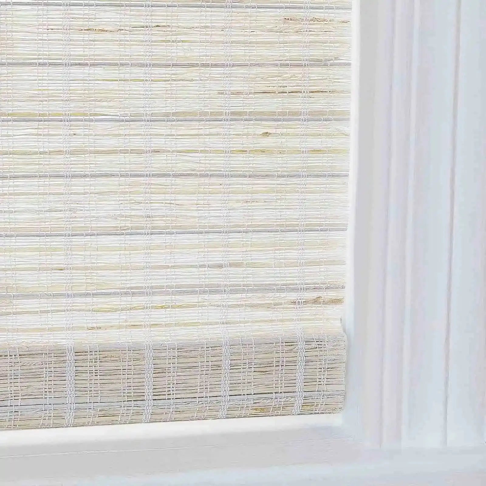 Rae Natural Ramie Flax Woven Wood Shades - Series C -TWOPAGES CURTAINS