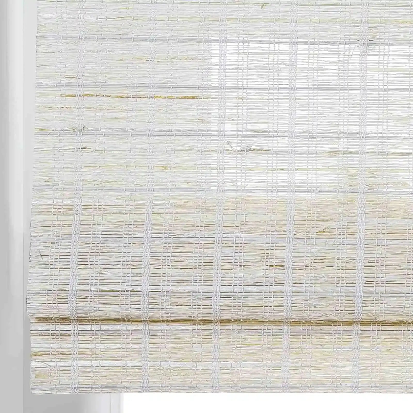 Rae Natural Ramie Flax Woven Wood Shades - Series C -TWOPAGES CURTAINS