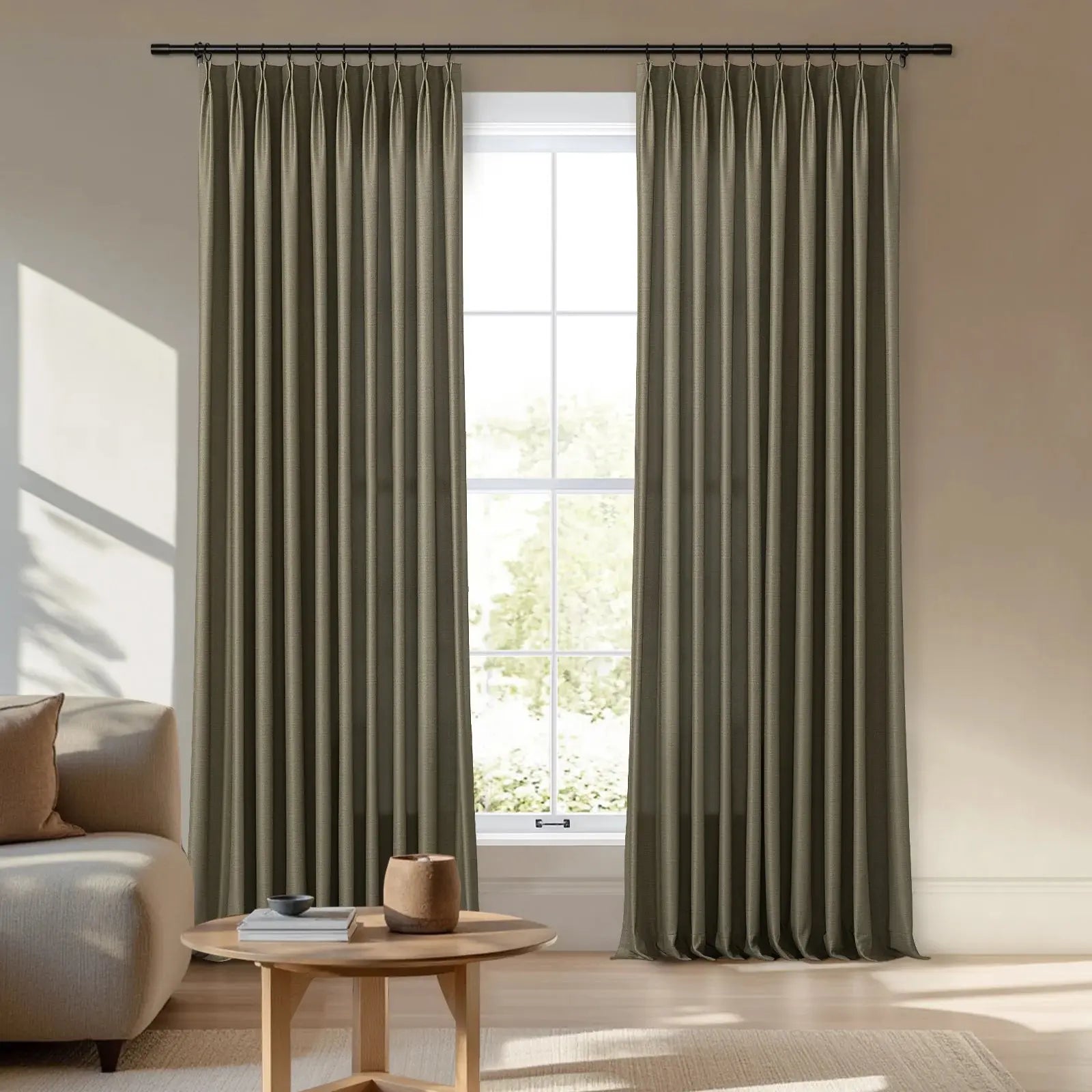 Veda Luster Cotton Velvet Drapery Pleated -TWOPAGES