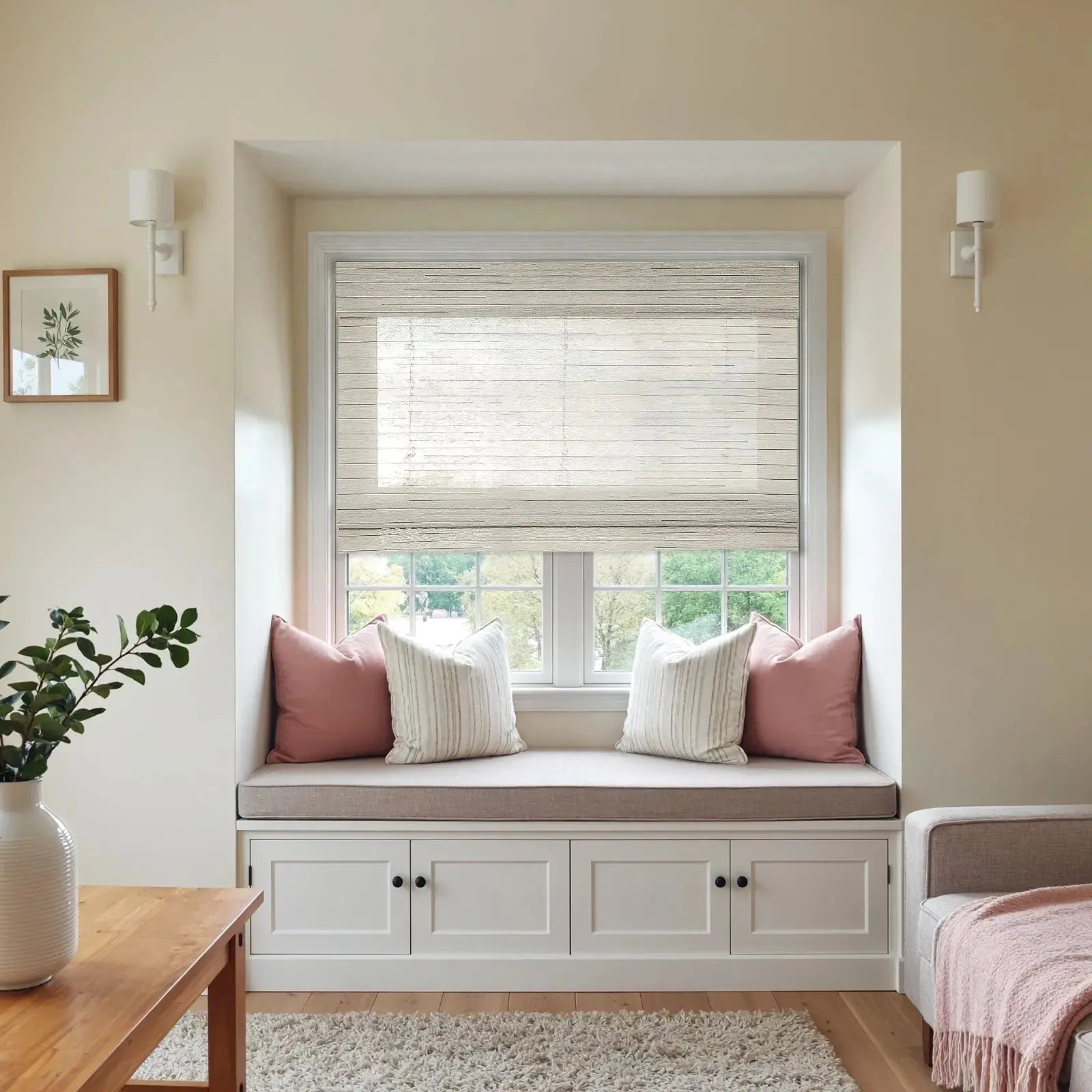 Rae Natural Ramie Jute Woven Wood Shades - Series M -TWOPAGES CURTAINS