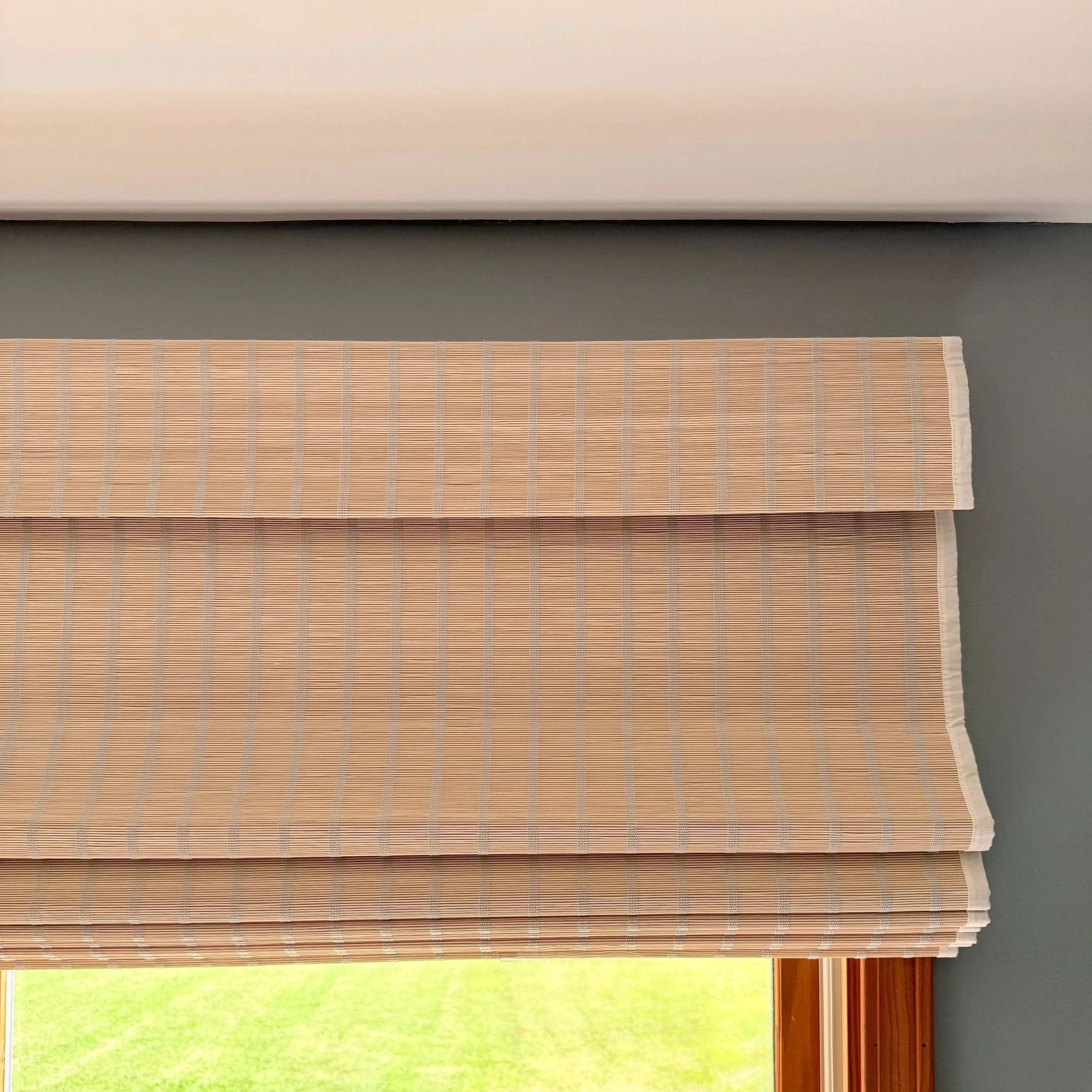 Sybil Bamboo Roman Shade Cordless- -TWOPAGES CURTAINS