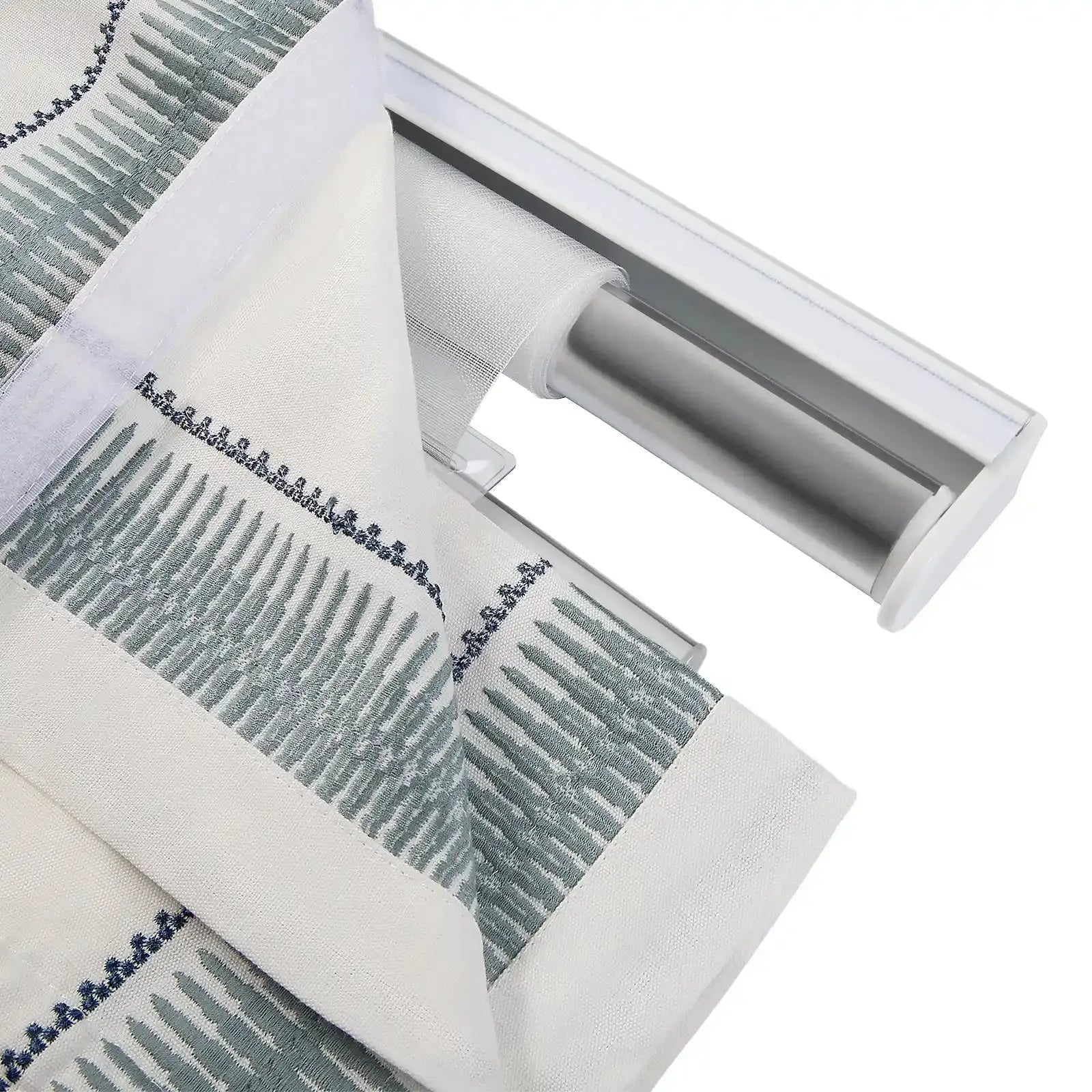 Linnea Linen Cotton Embroidered Roman Shade Cordless -TWOPAGES