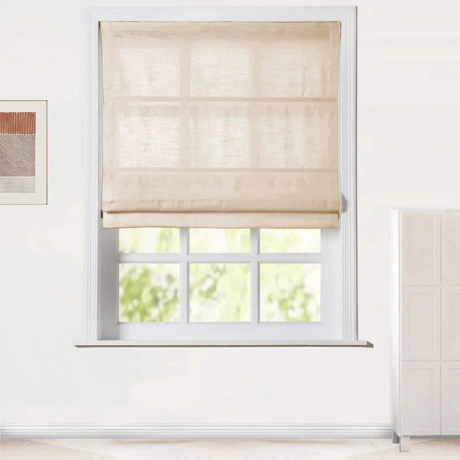 Jawara Roman Shade Cordless-Wooden Headrail TWOPAGES