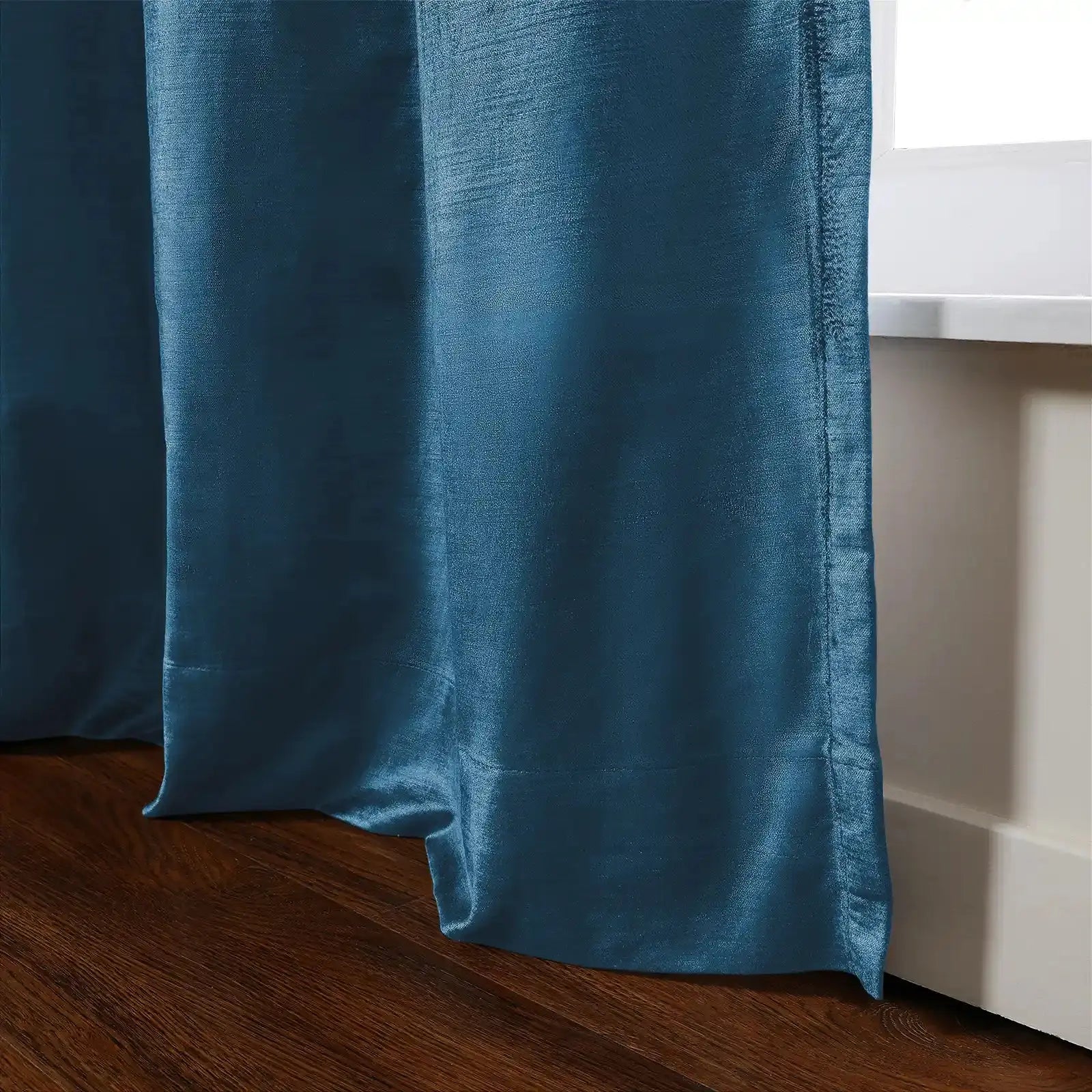 Luster velvet drapery pleated for elegant insulated room style