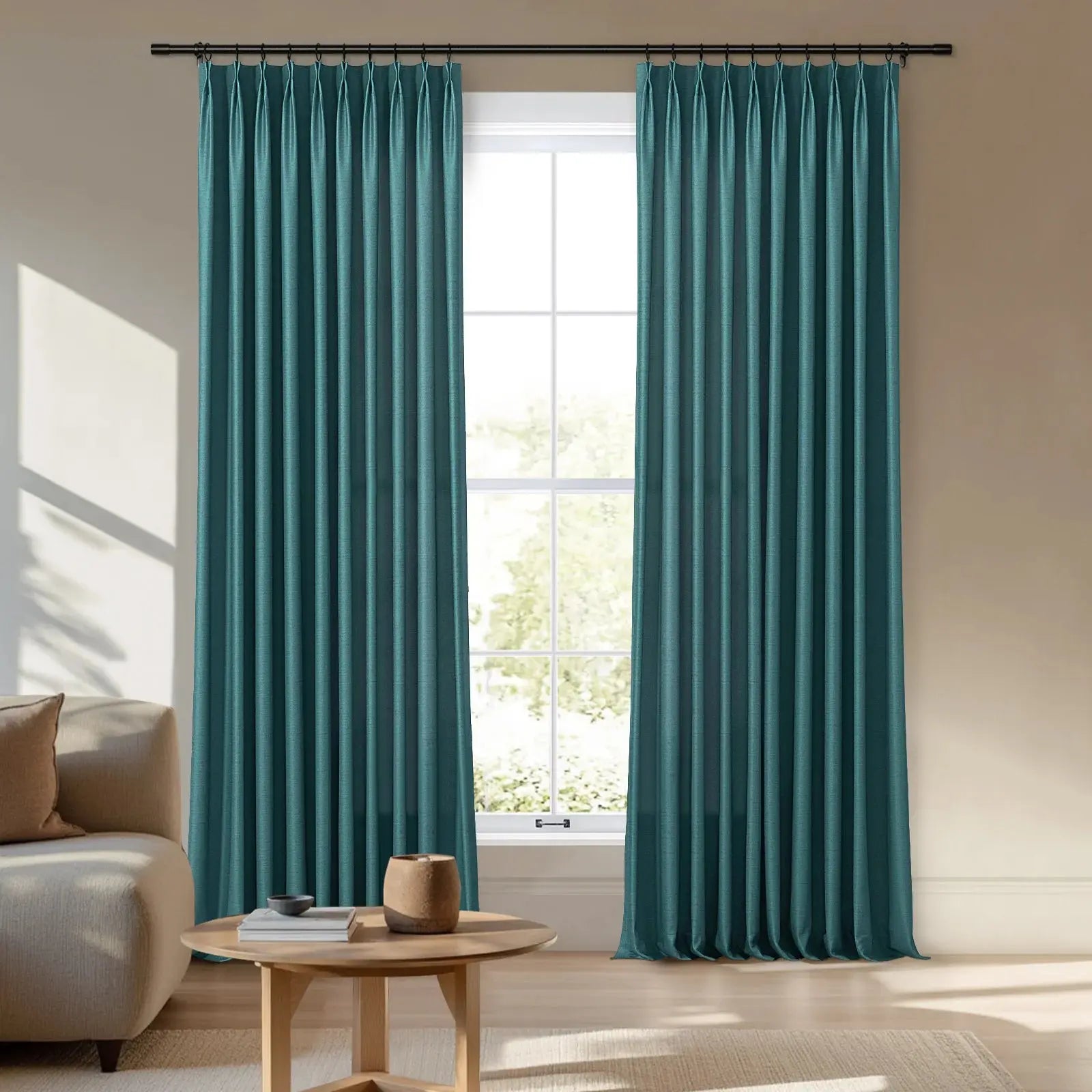 Veda Luster Cotton Velvet Drapery Pleated -TWOPAGES