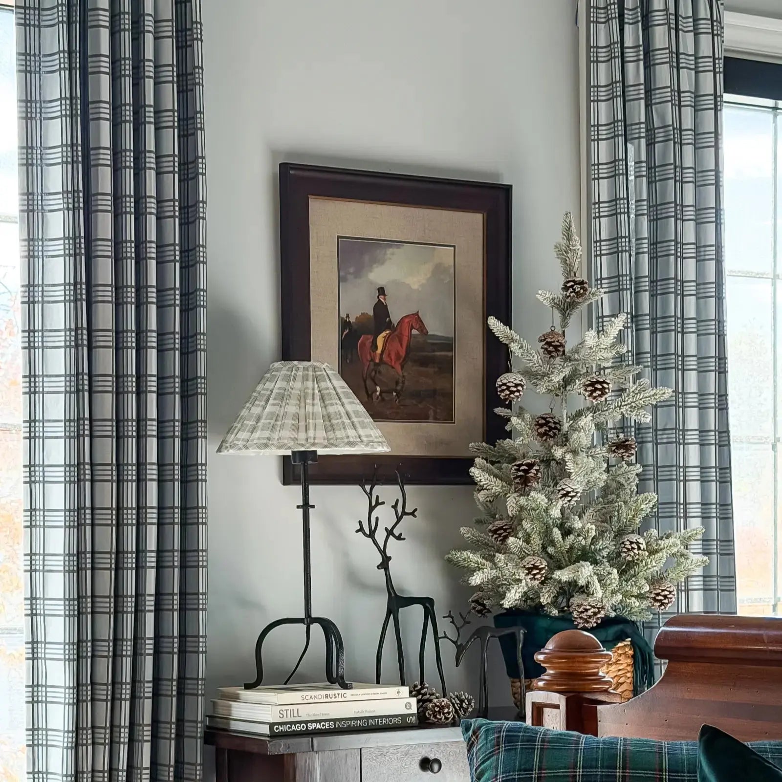 Floral print linen cotton pleated drapery for elegant insulated style