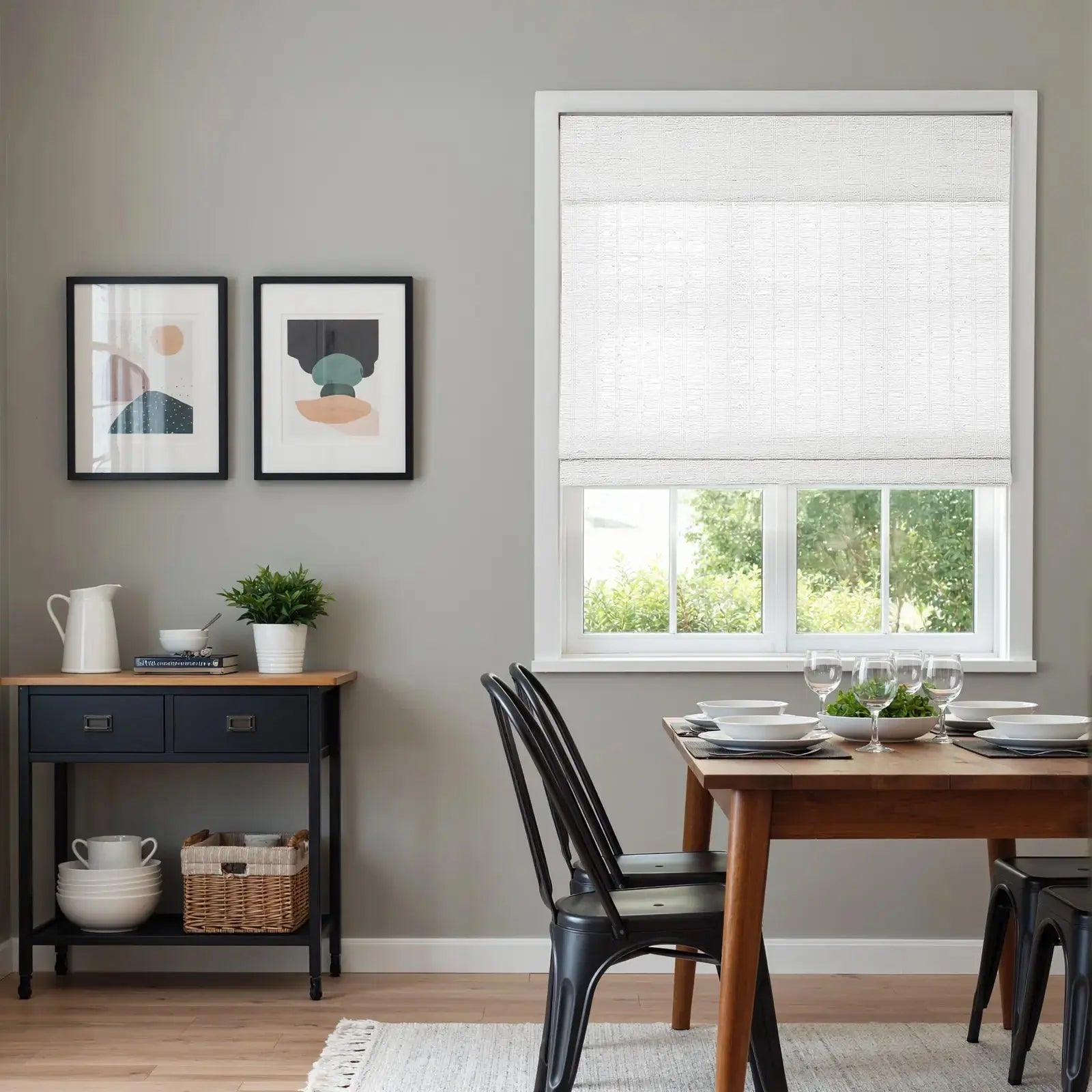 Rae Natural Ramie Flax Woven Wood Shades - Series C -TWOPAGES CURTAINS