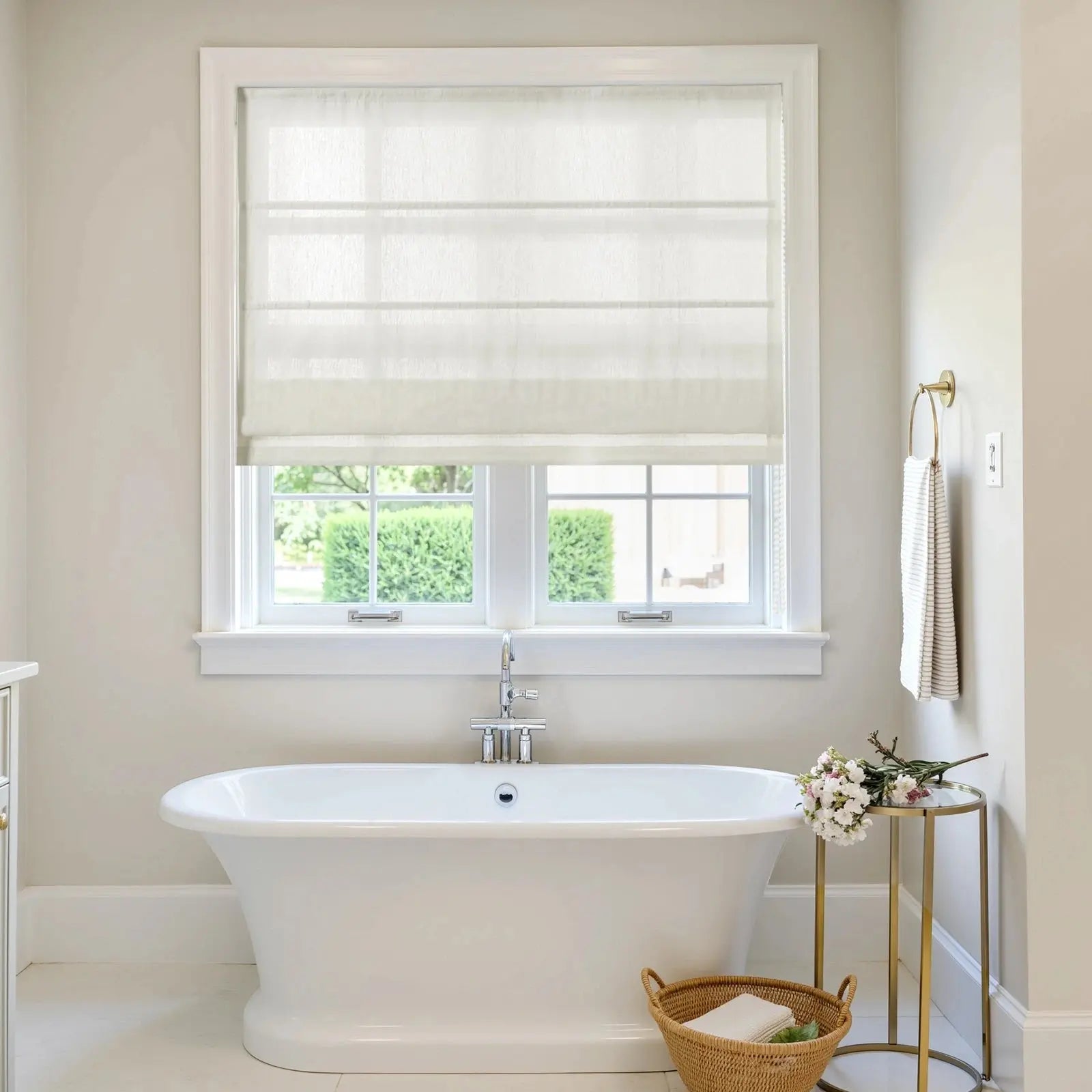 Patti Belgian Linen Roman Shade Cord Lift -TWOPAGES