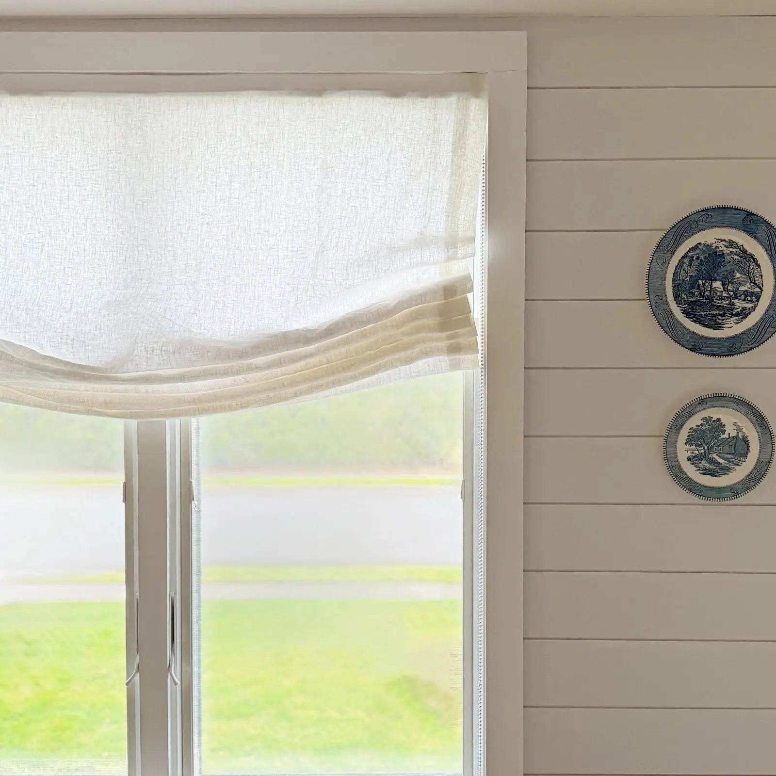 Custom Relaxed Roman Shades Cord Lift- -TWOPAGES