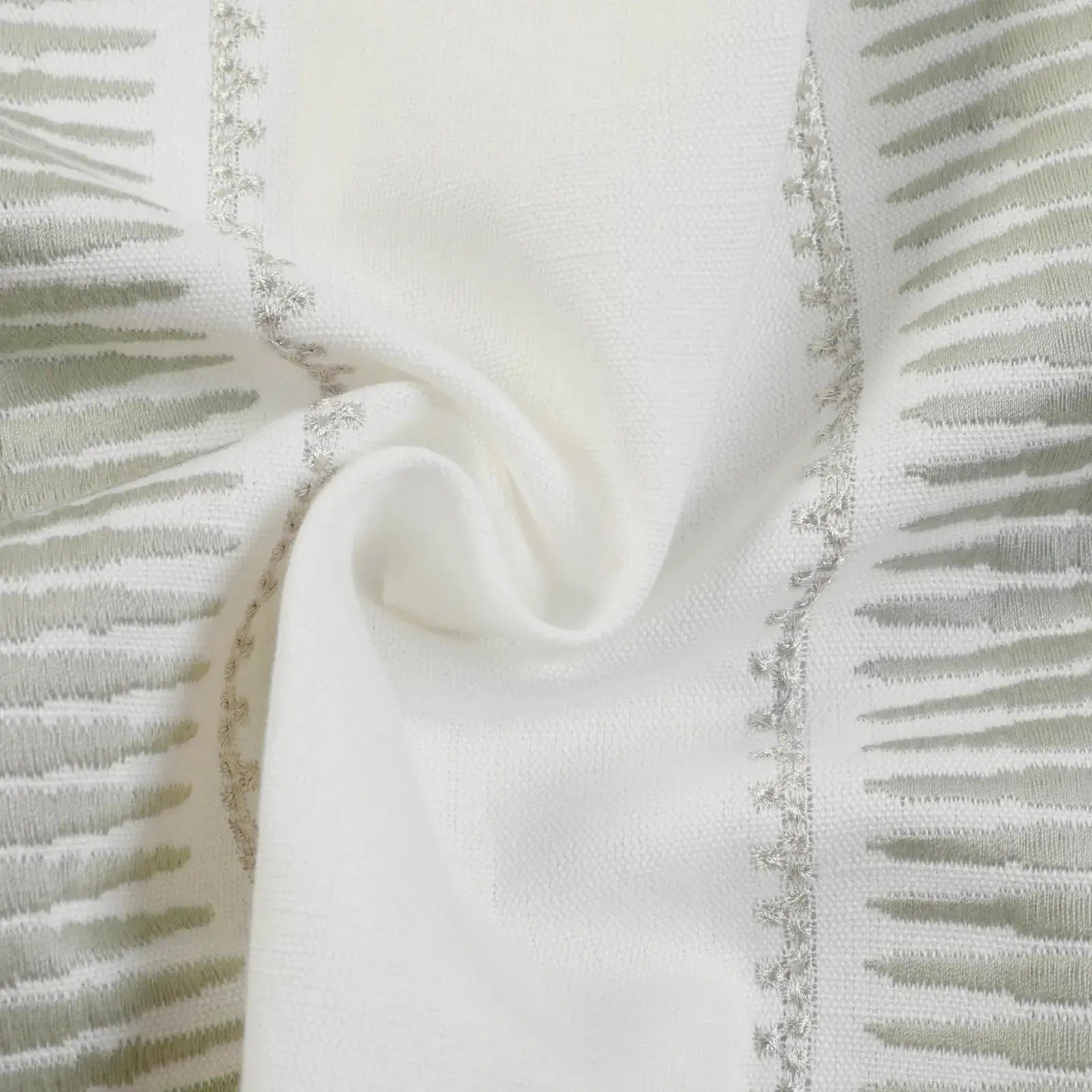 linen cotton embroidered pleated drapery for elegant insulated style